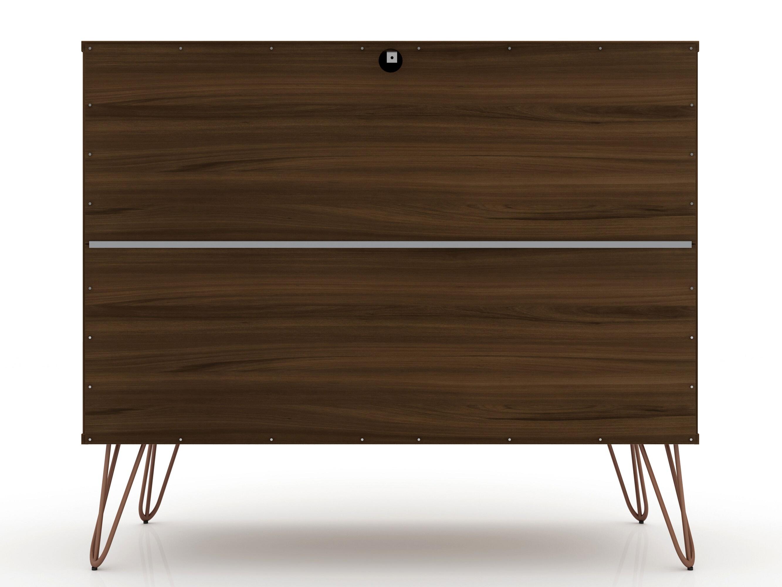 Modern Three Drawer Dresser, Brown, large