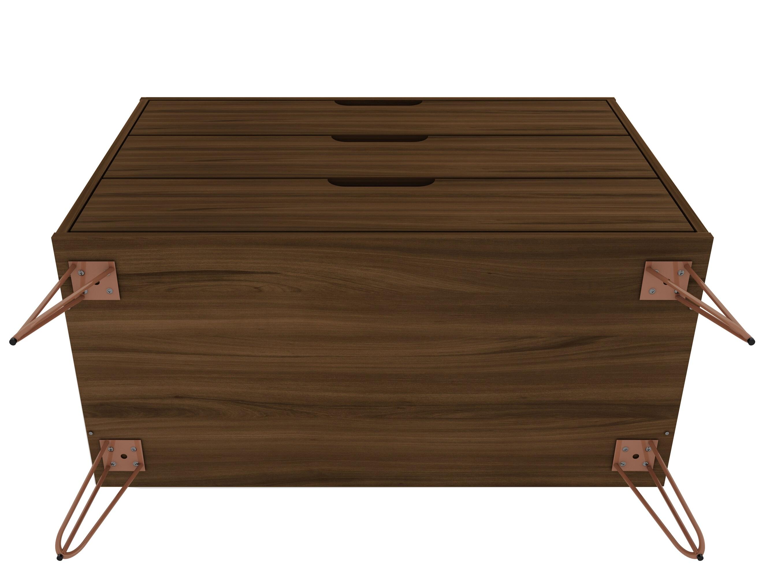 Modern Three Drawer Dresser, Brown, large