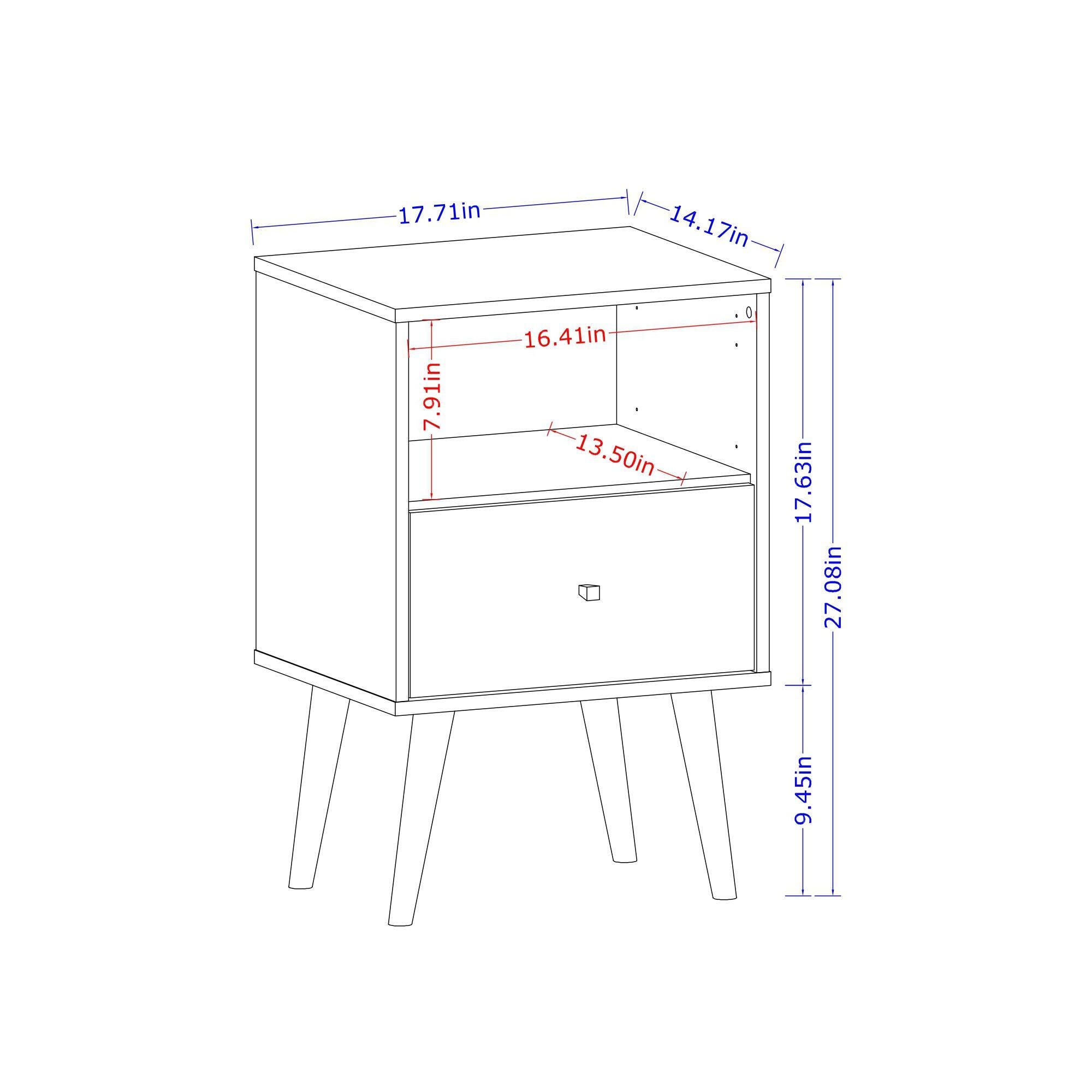 Liberty One Drawer Nightstand, White/Brown, large