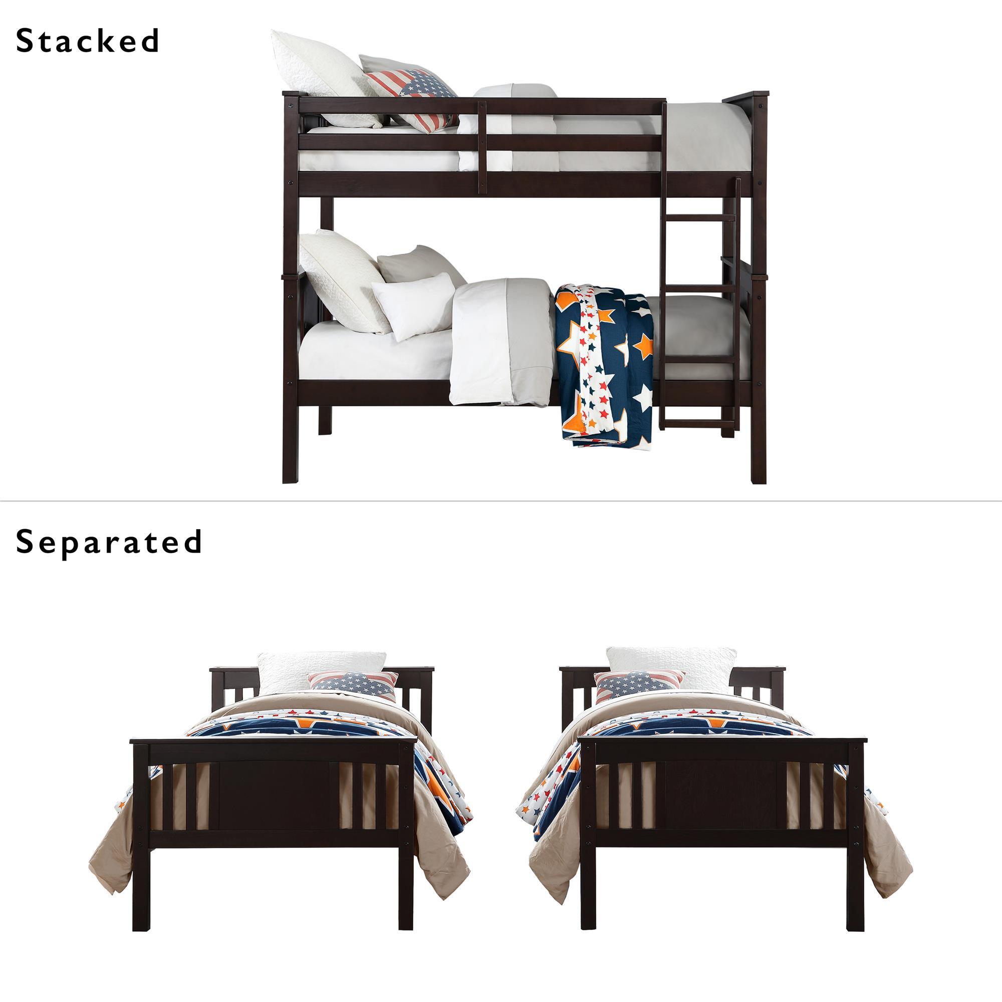 Atwater Living Abigail Twin Bunk Bed, Espresso, Espresso, large