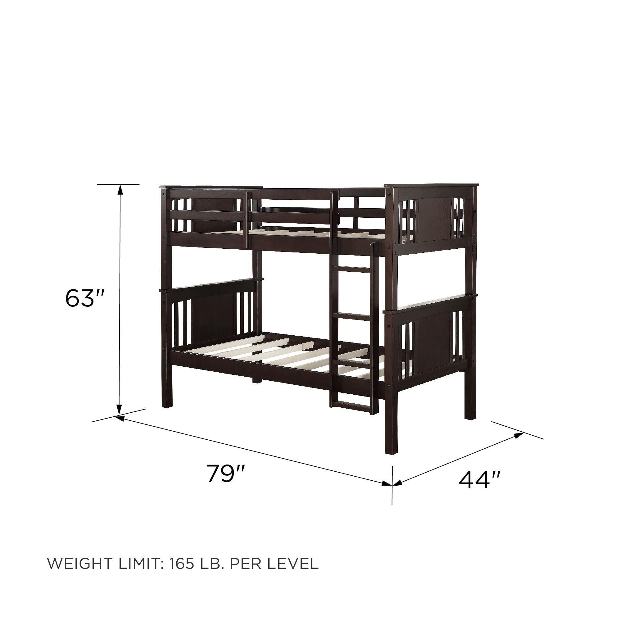 Atwater Living Abigail Twin Bunk Bed, Espresso, Espresso, large