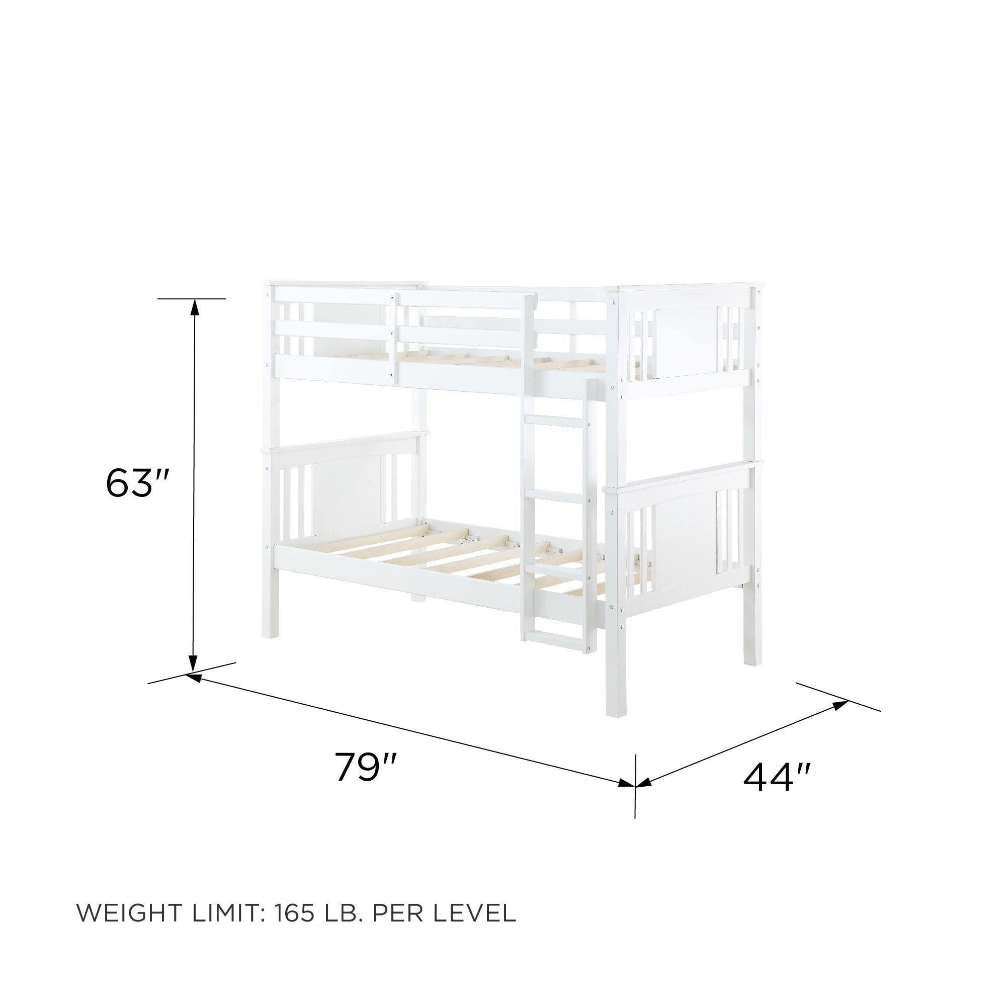 Atwater Living Abigail Twin Bunk Bed, White, White, large