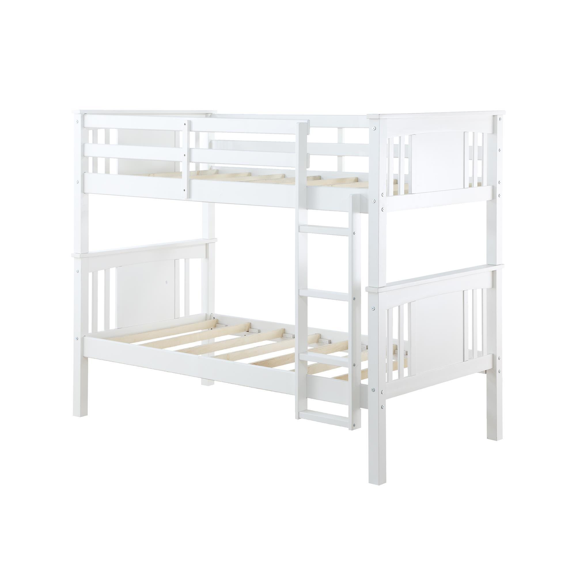 Atwater Living Abigail Twin Bunk Bed, White, White, large