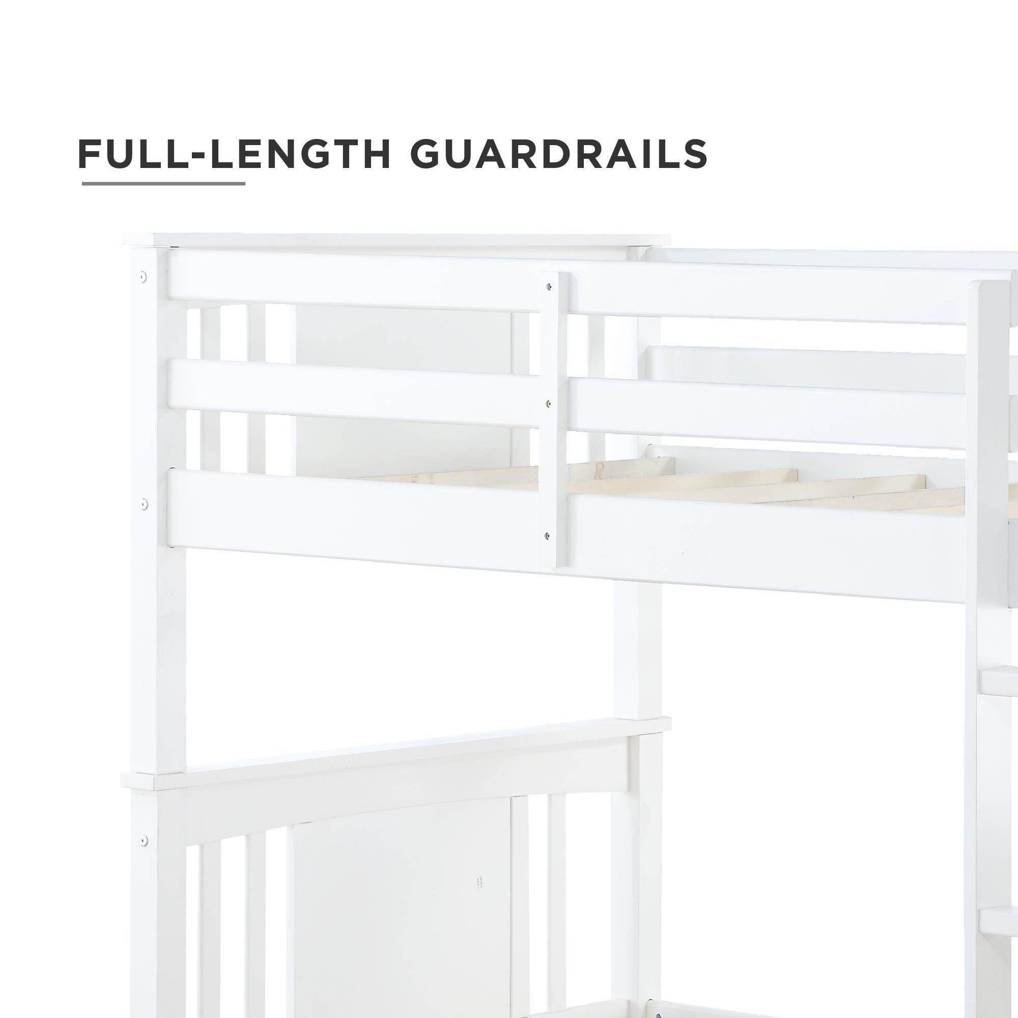 Atwater Living Abigail Twin Bunk Bed, White, White, large