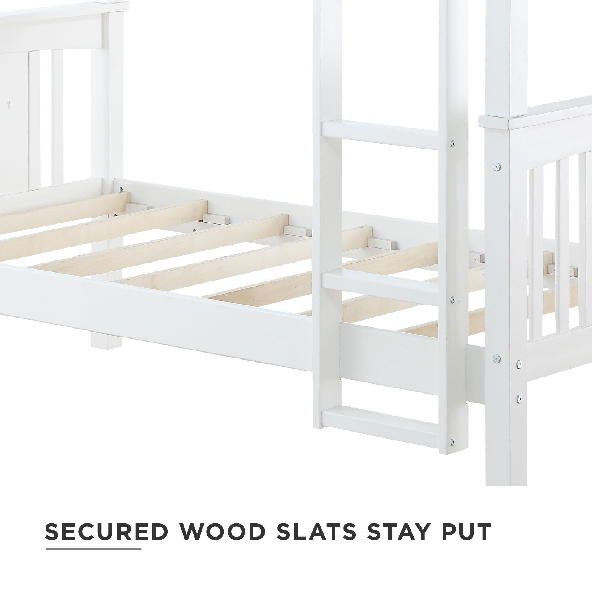 Atwater Living Abigail Twin Bunk Bed, White, White, large