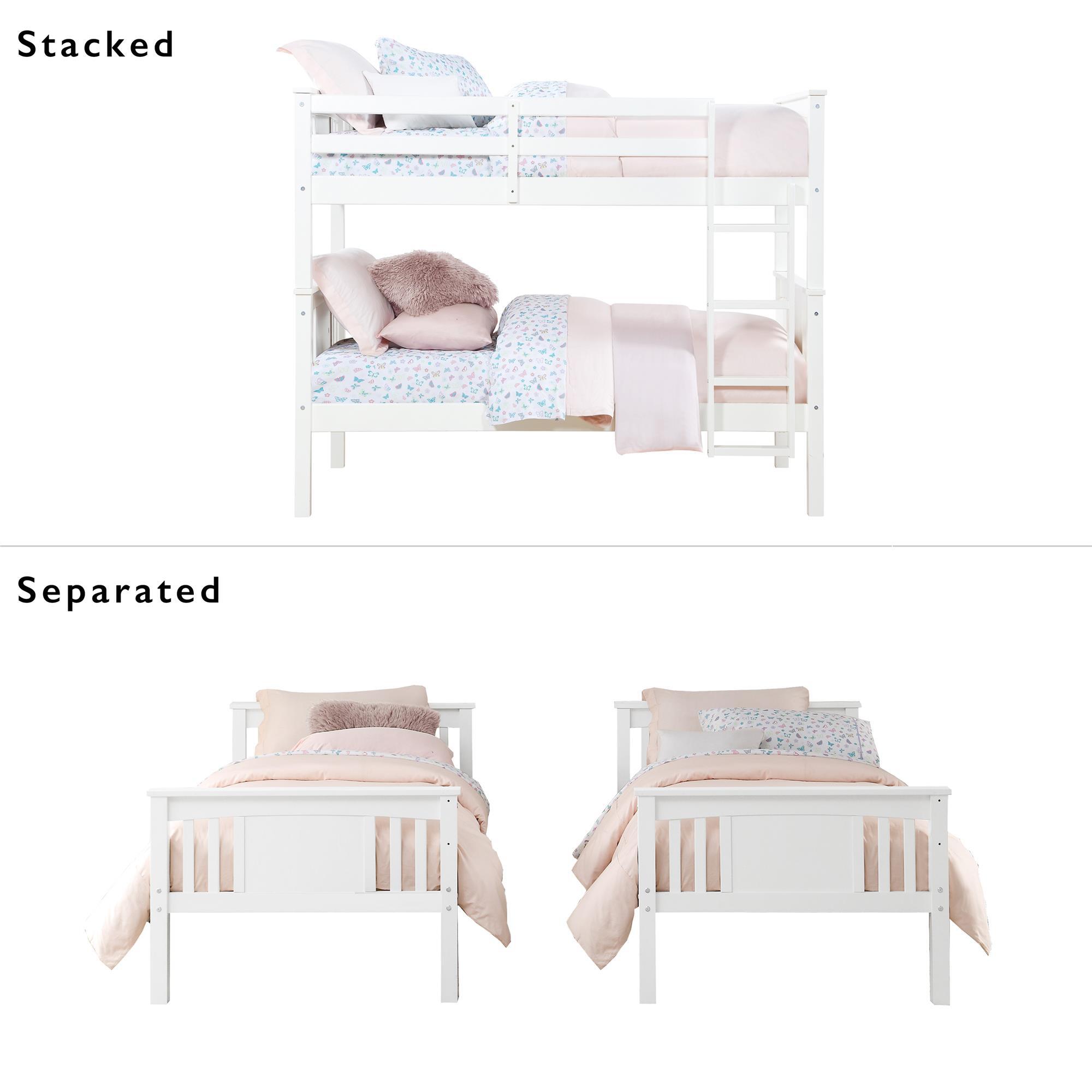 Atwater Living Abigail Twin Bunk Bed, White, White, large