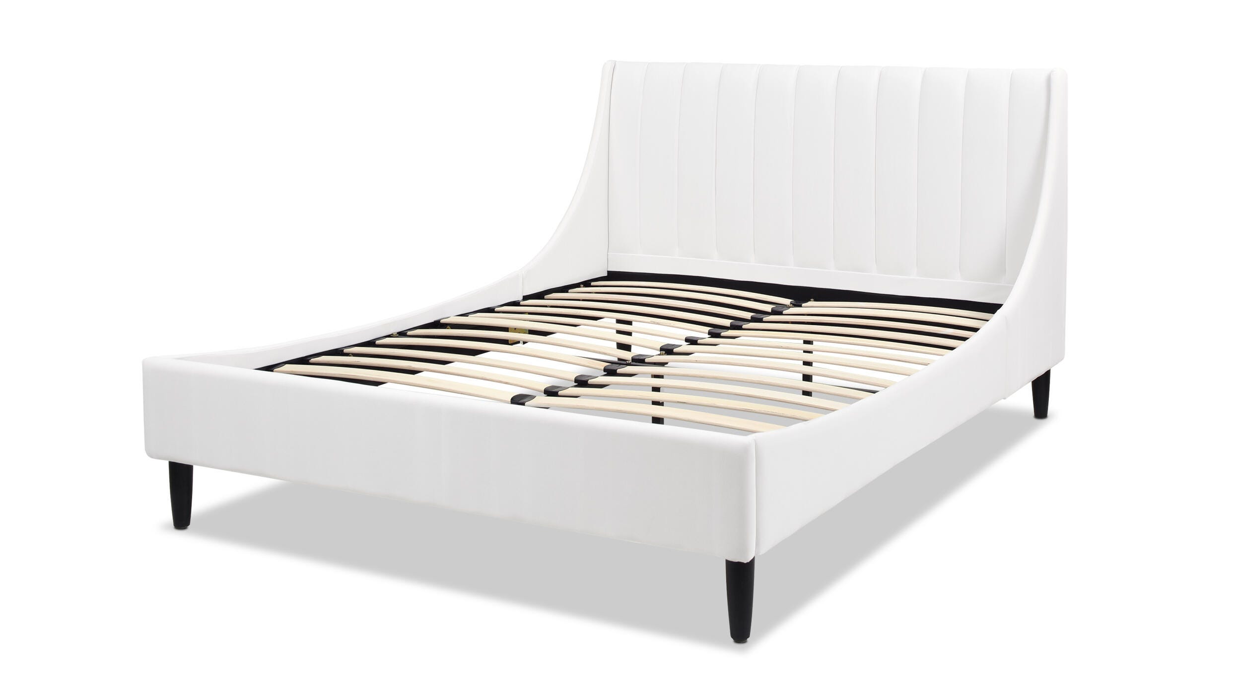 Jennifer Taylor Home Aspen Vertical Tufted Modern Platform Bed, Cloud White, large