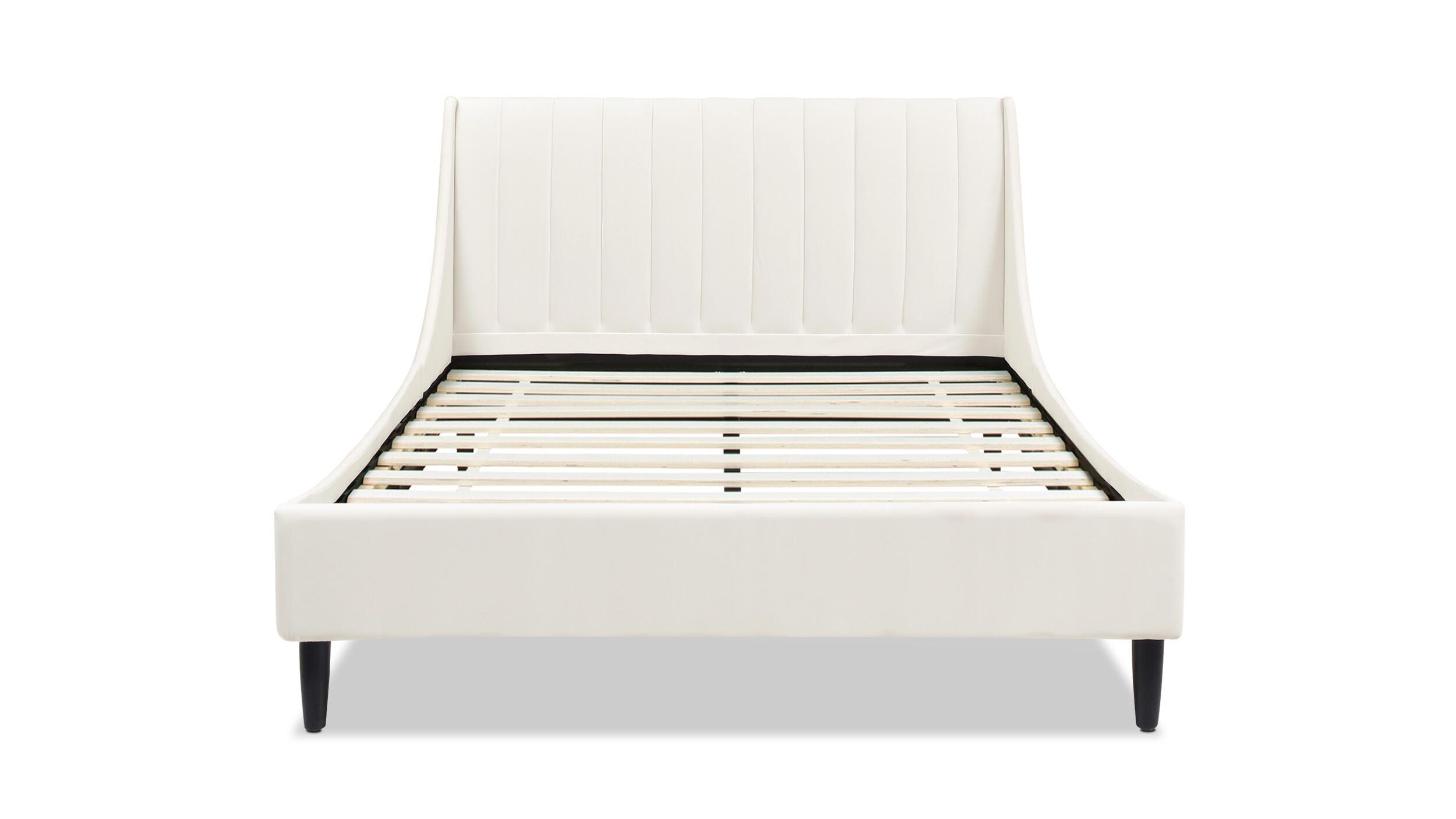 Jennifer Taylor Home Aspen Vertical Tufted Modern Platform Bed, Cloud White, large