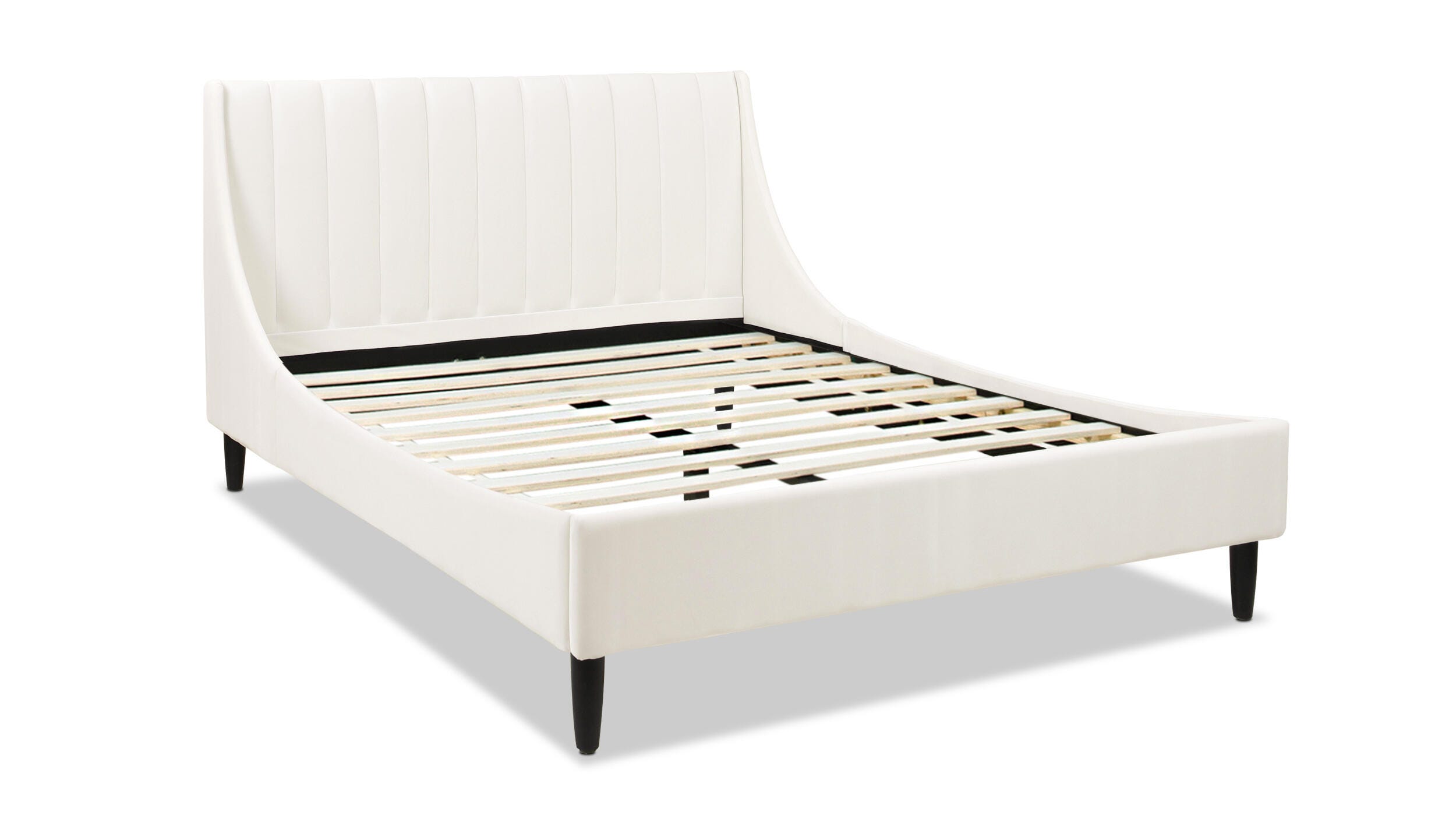 Jennifer Taylor Home Aspen Vertical Tufted Modern Platform Bed, Cloud White, large