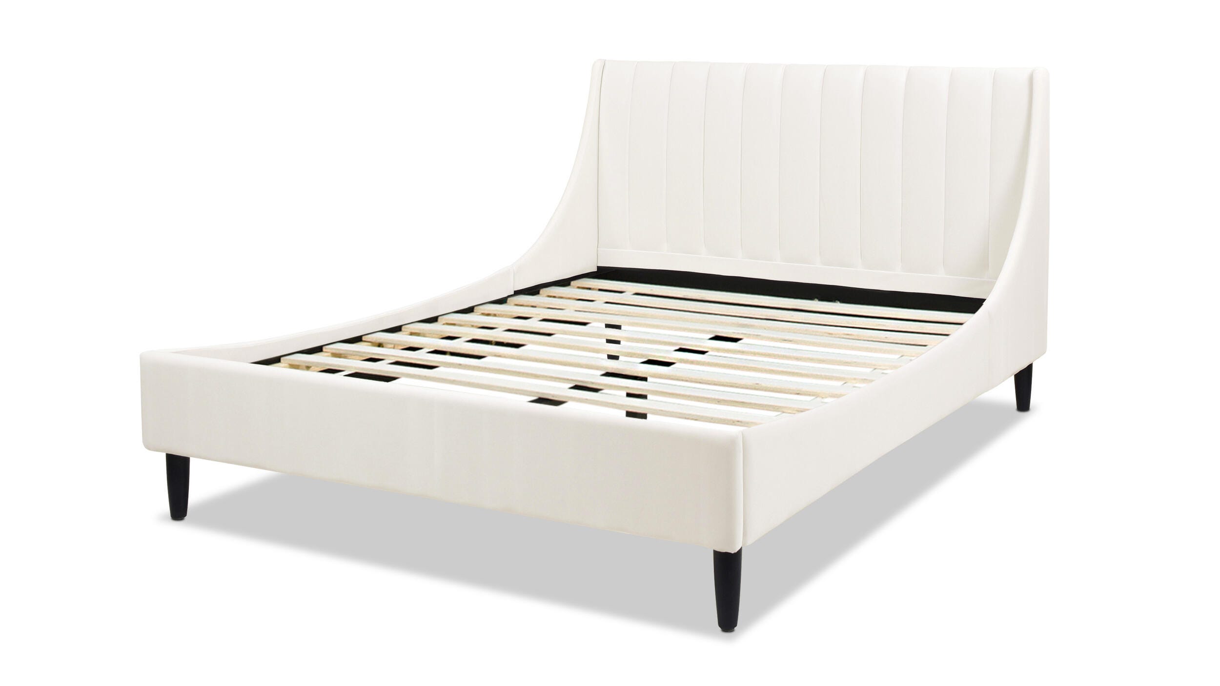 Jennifer Taylor Home Aspen Vertical Tufted Modern Platform Bed, Cloud White, large