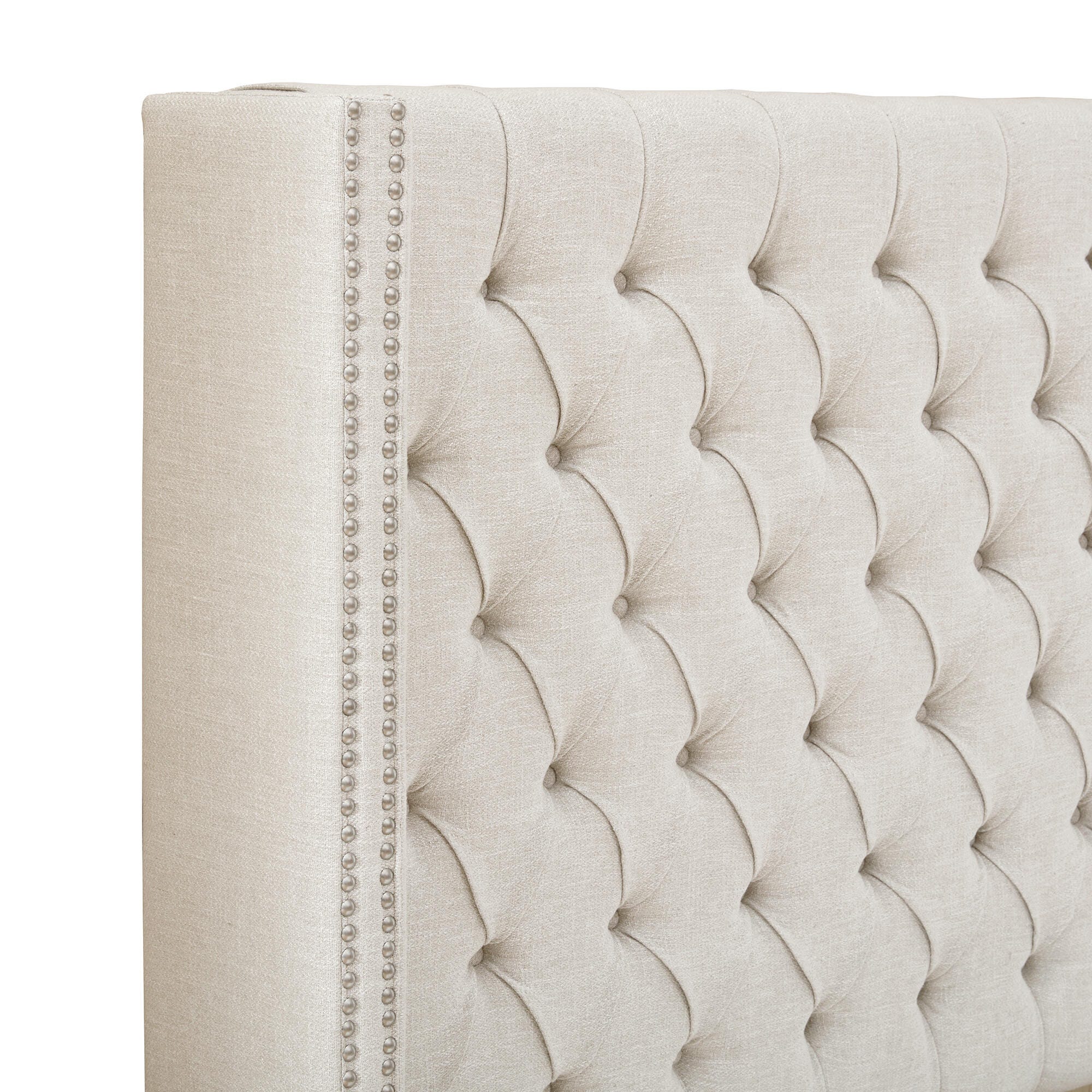 Amelia Upholstered Queen Headboard, Cream, large