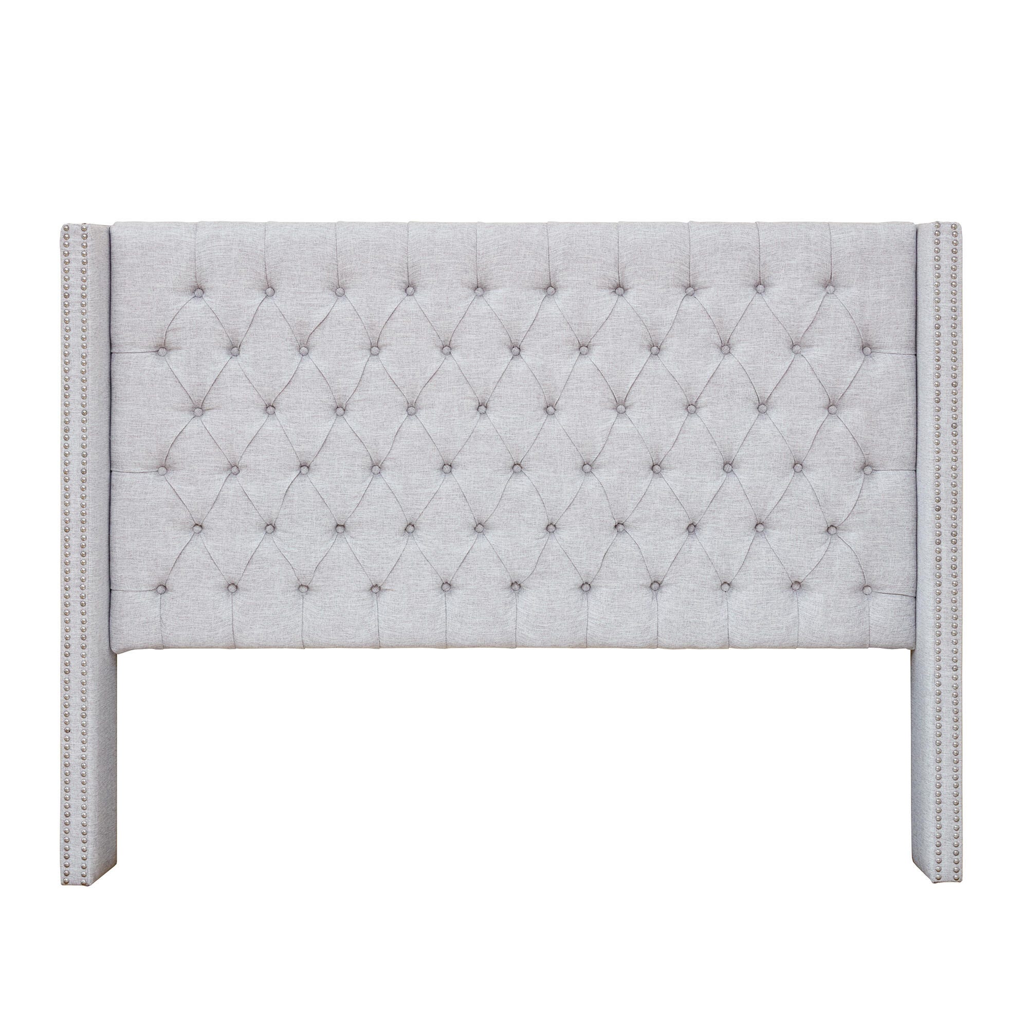 Amelia Upholstered Queen Headboard, Gray, large