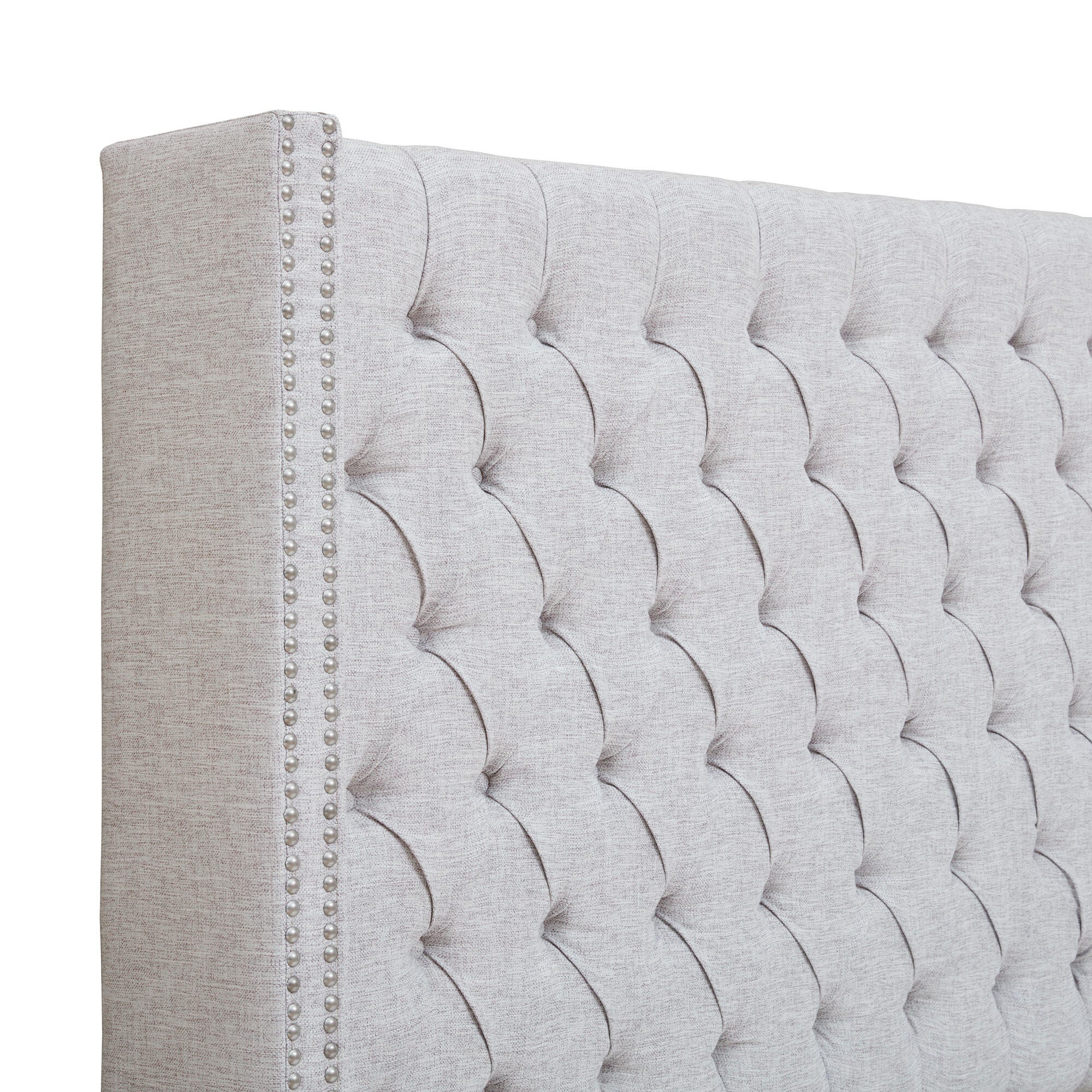Amelia Upholstered Queen Headboard, Gray, large