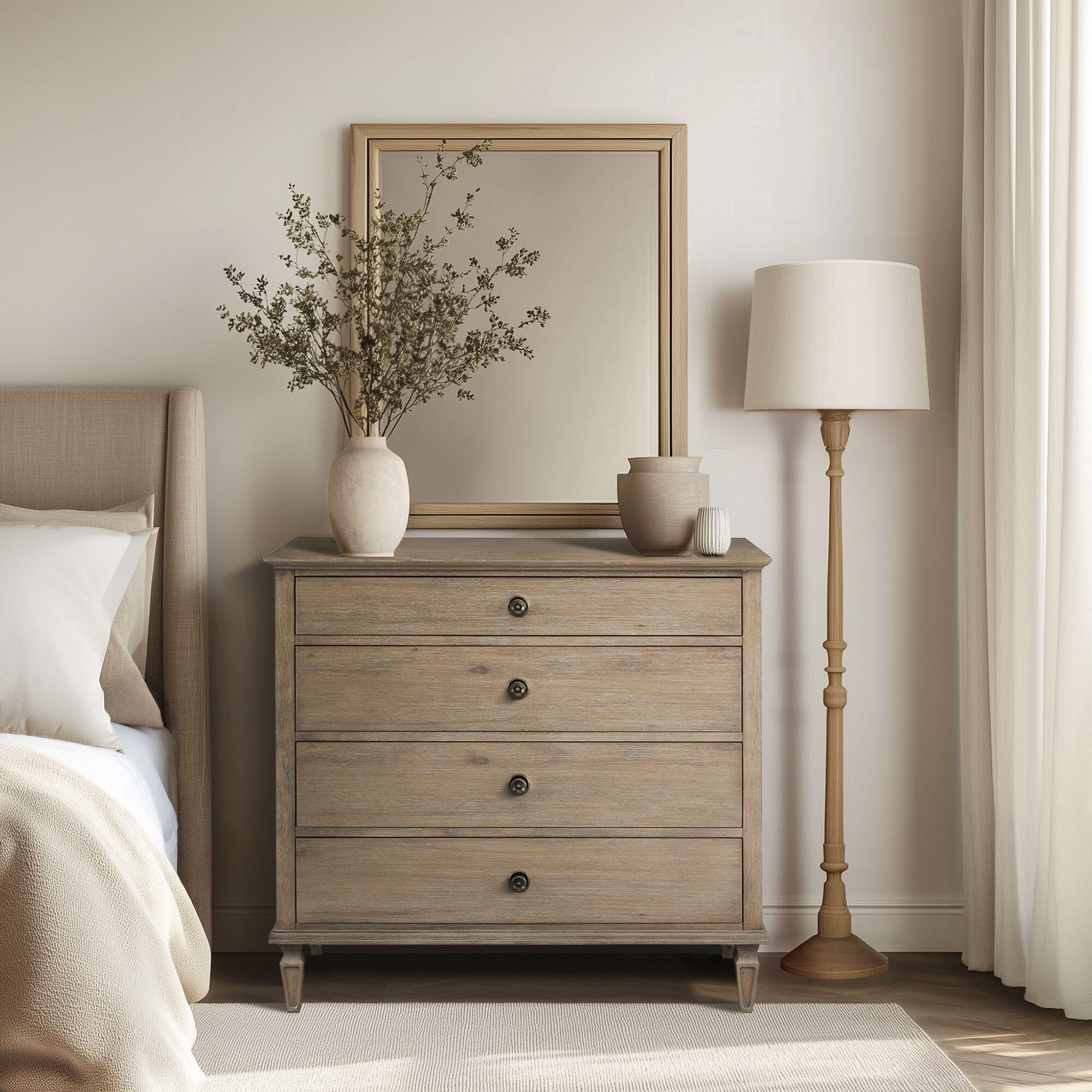 Madison Park Signature Victoria 4 Drawer Dresser, Light Natural