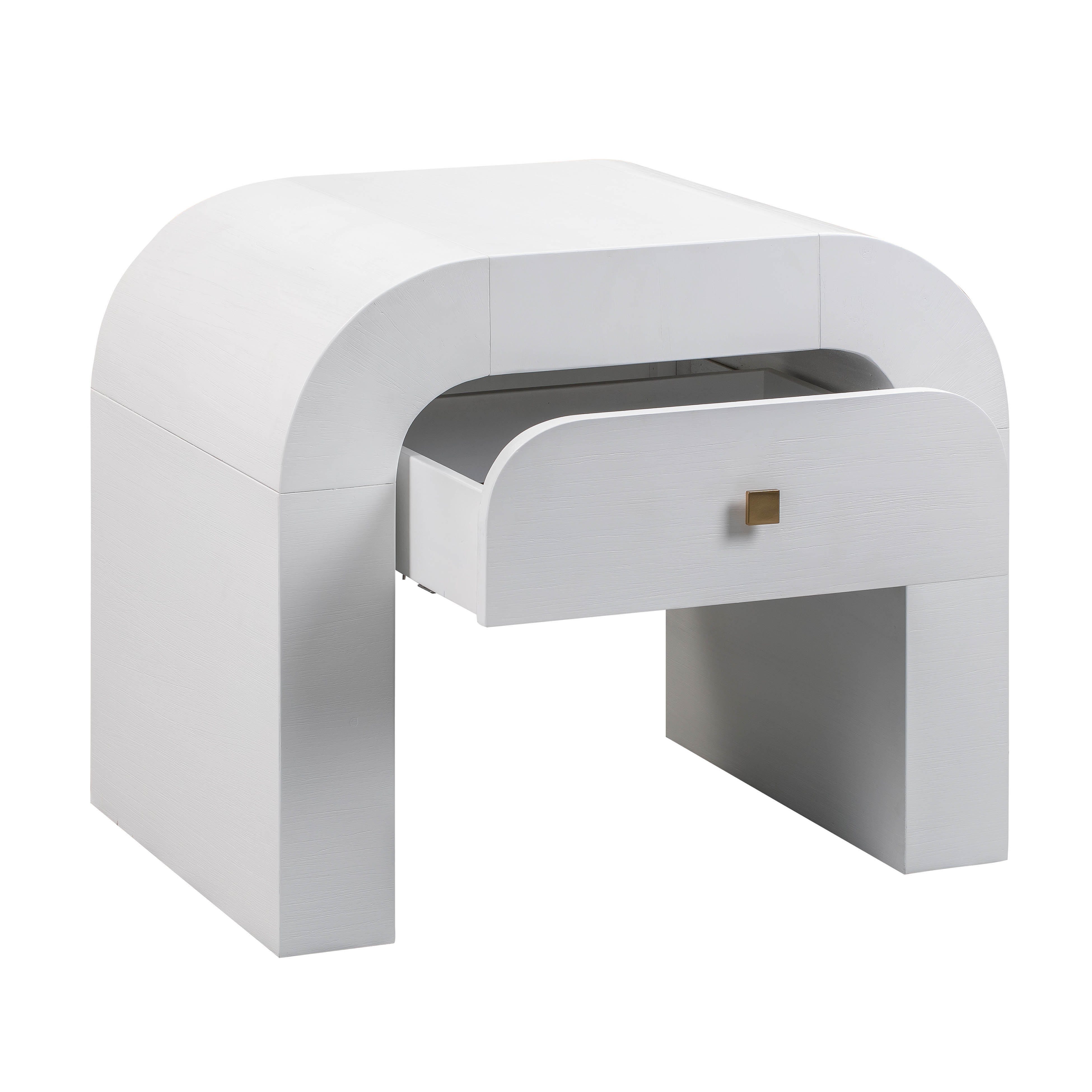 Hump Hump White Nightstand, White, large