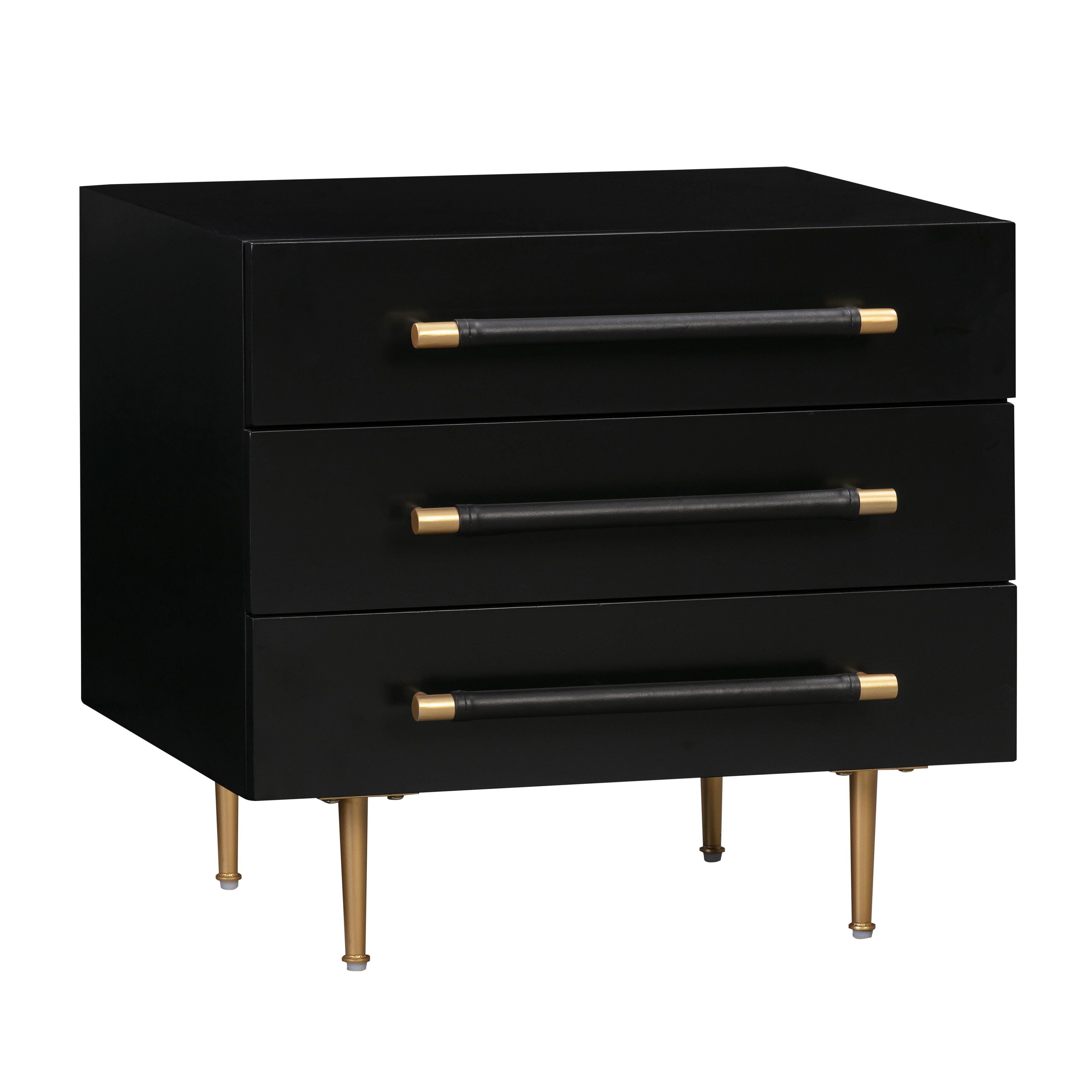 Trident Trident Black Nightstand, Black, large