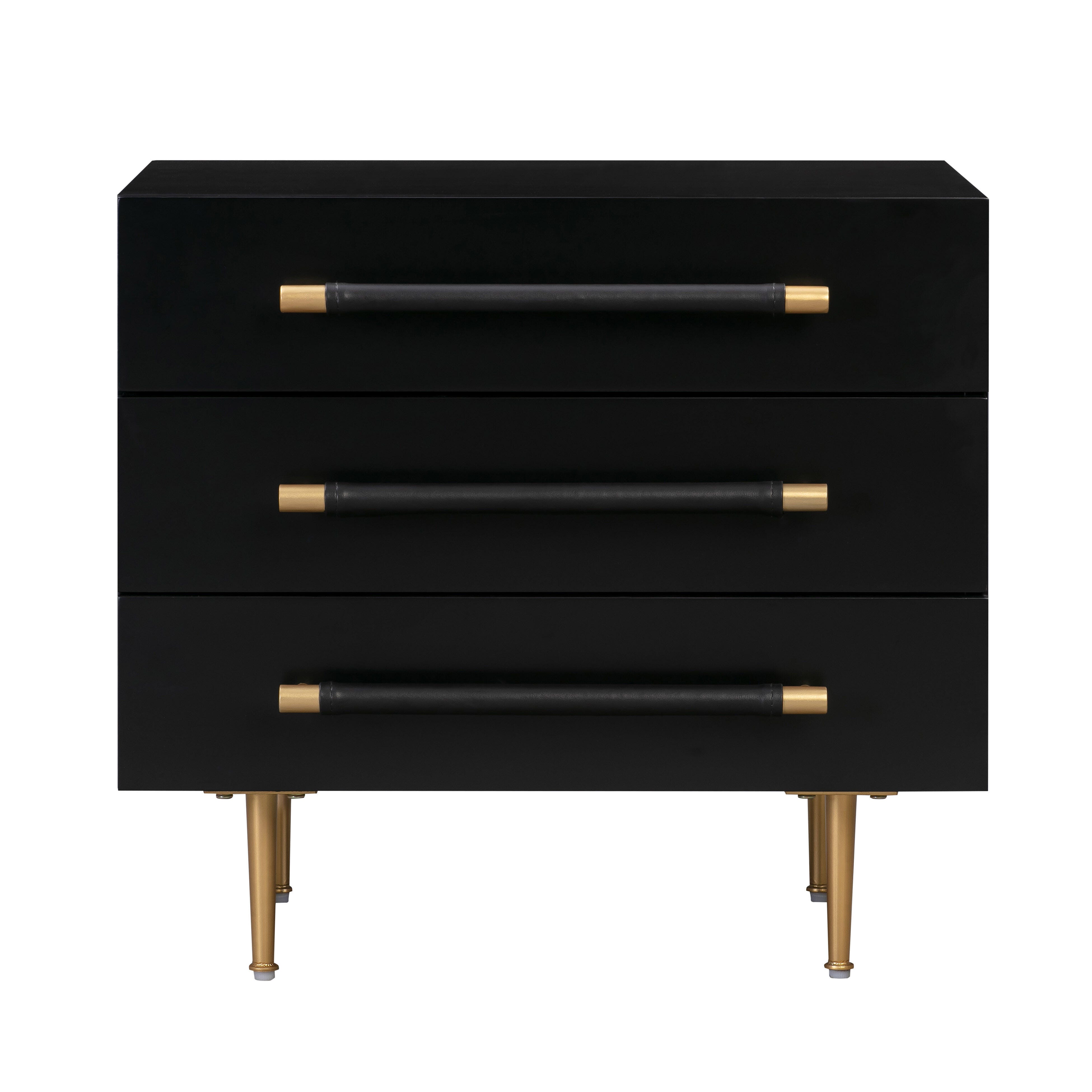 Trident Trident Black Nightstand, Black, large
