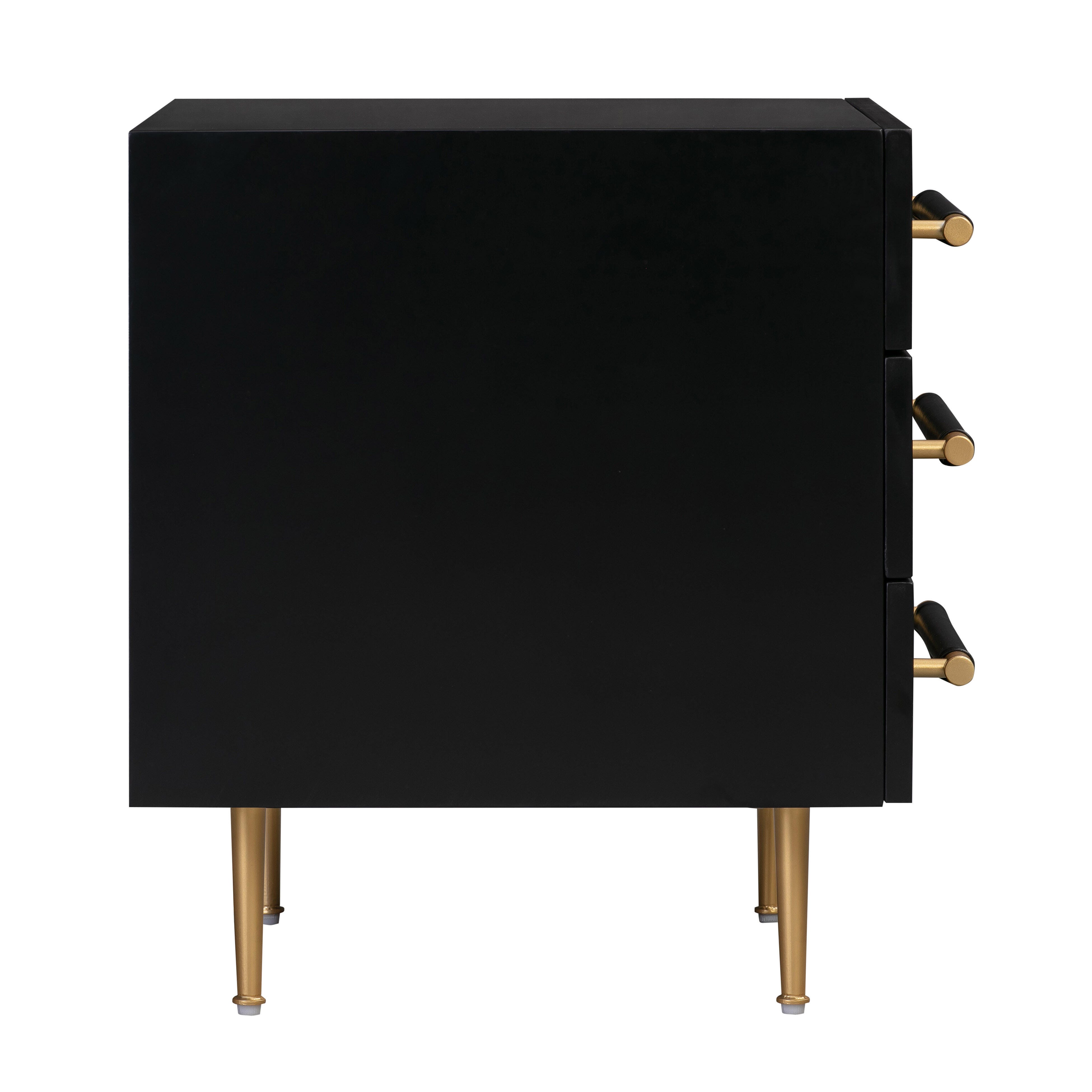 Trident Trident Black Nightstand, Black, large