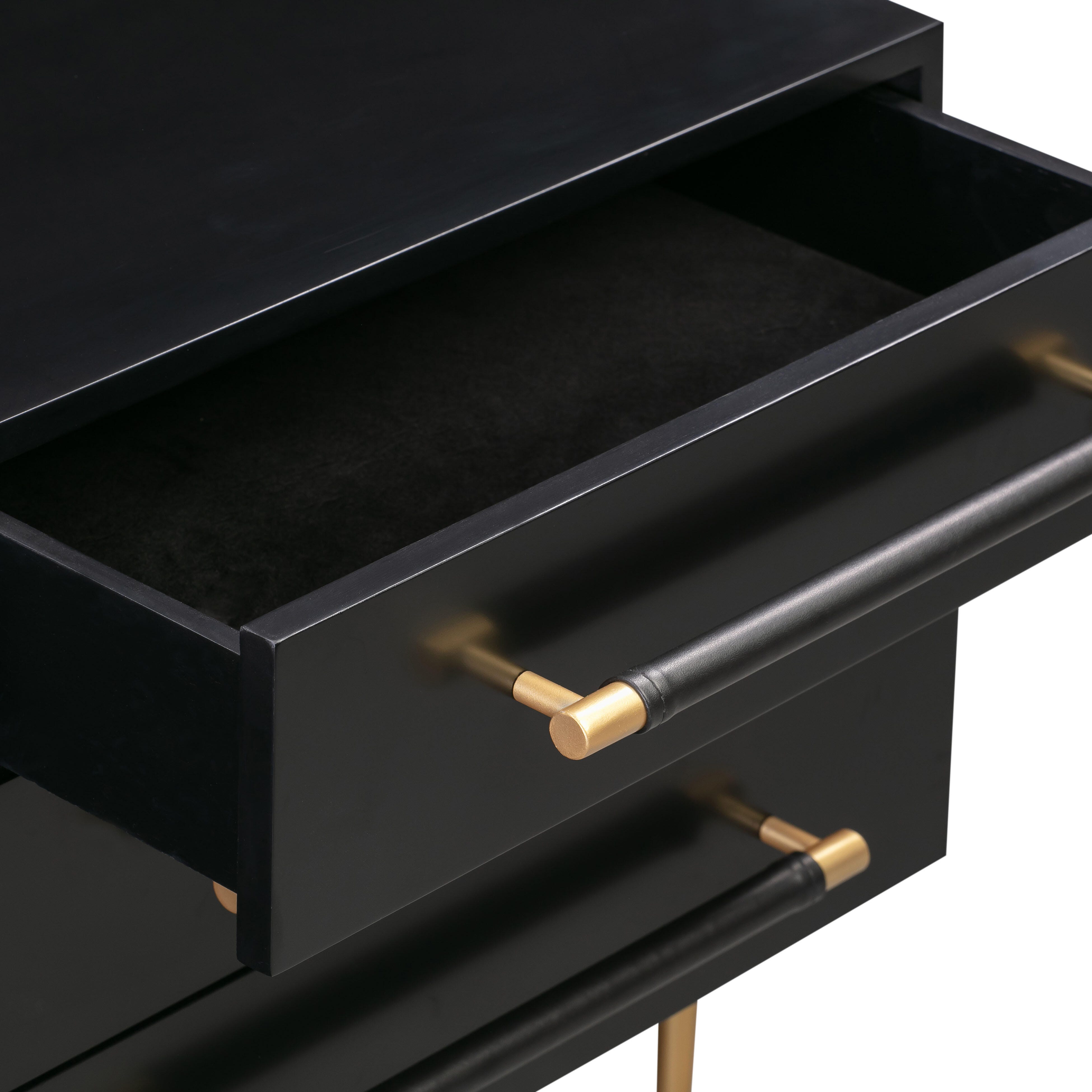 Trident Trident Black Nightstand, Black, large