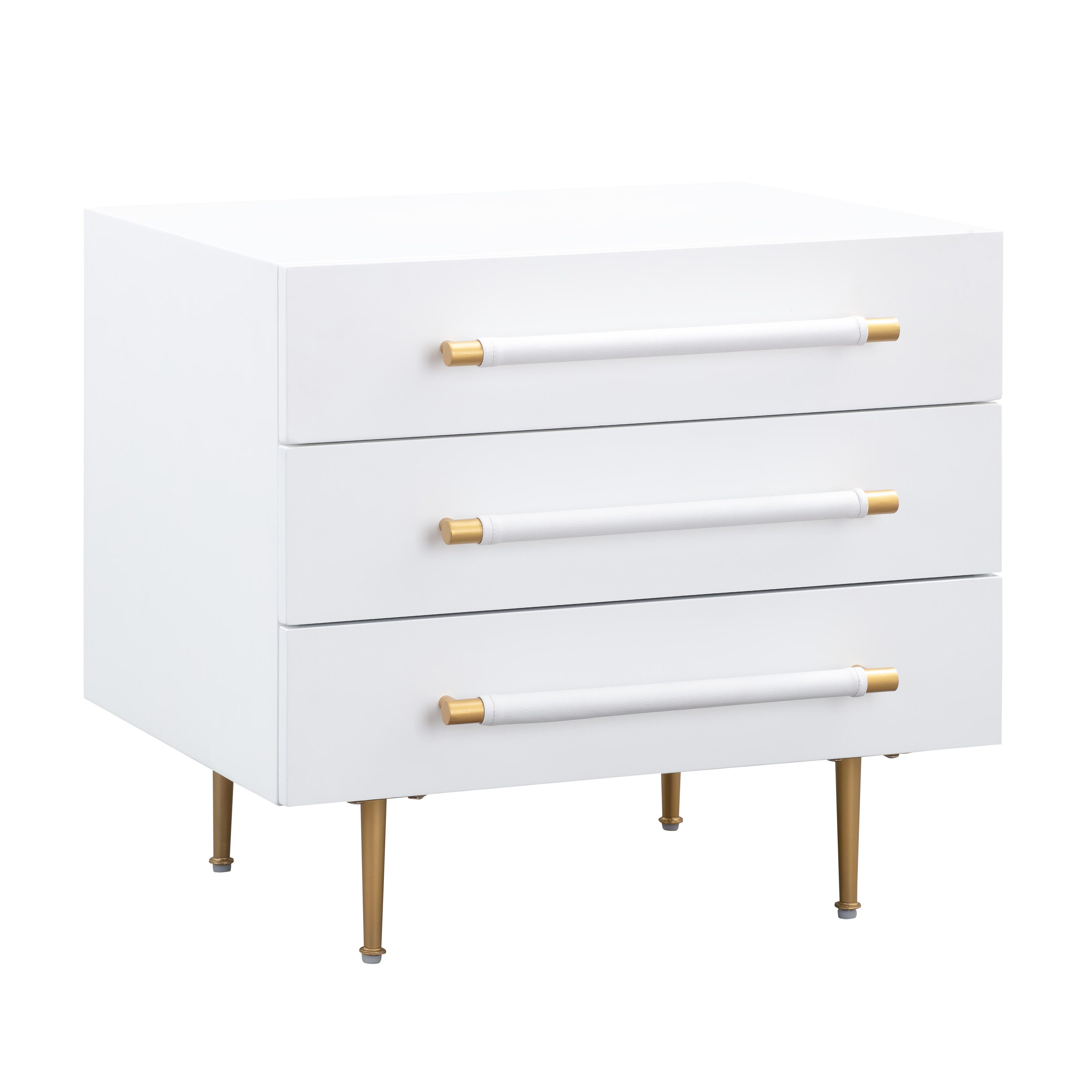 Trident Trident White Nightstand, White, large