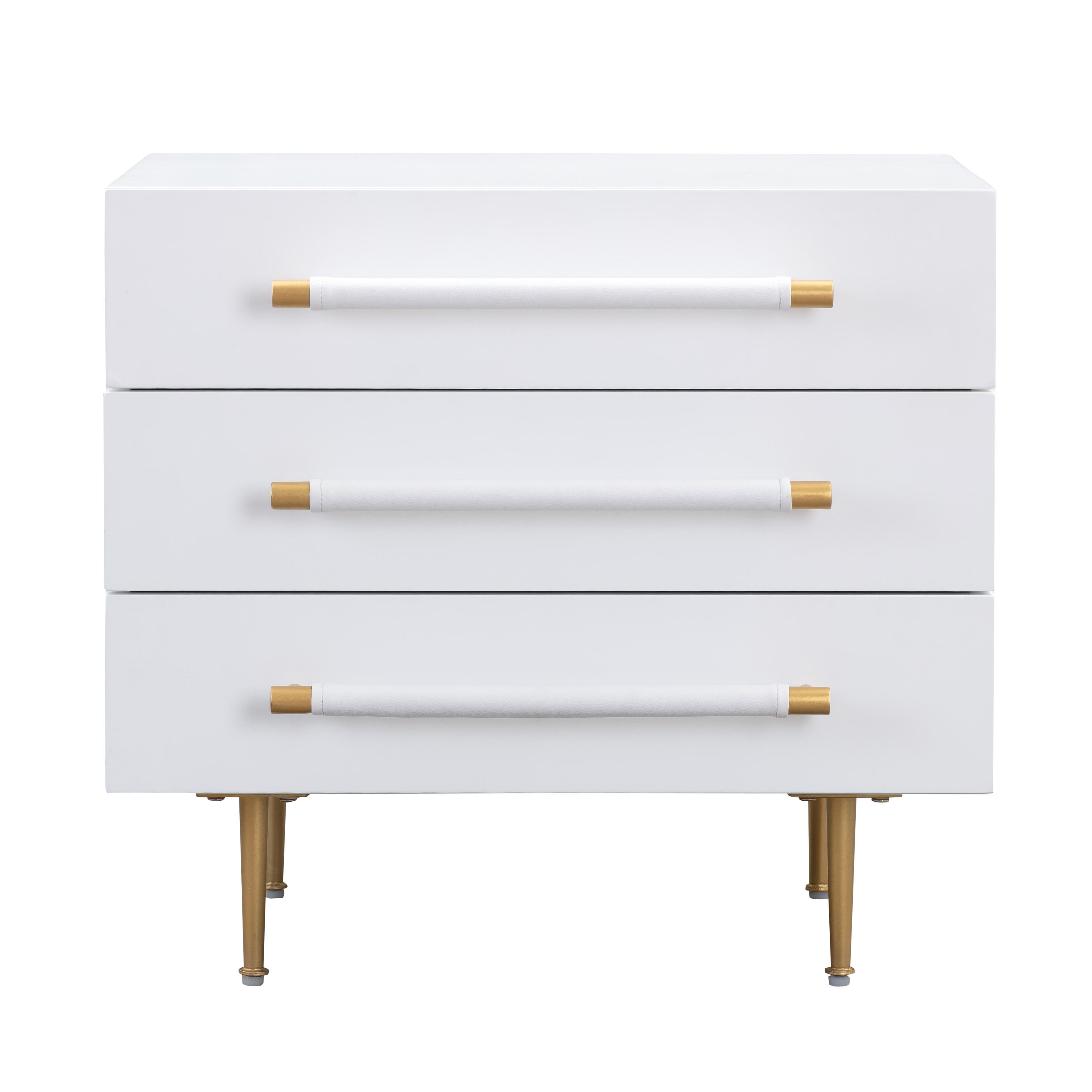 Trident Trident White Nightstand, White, large