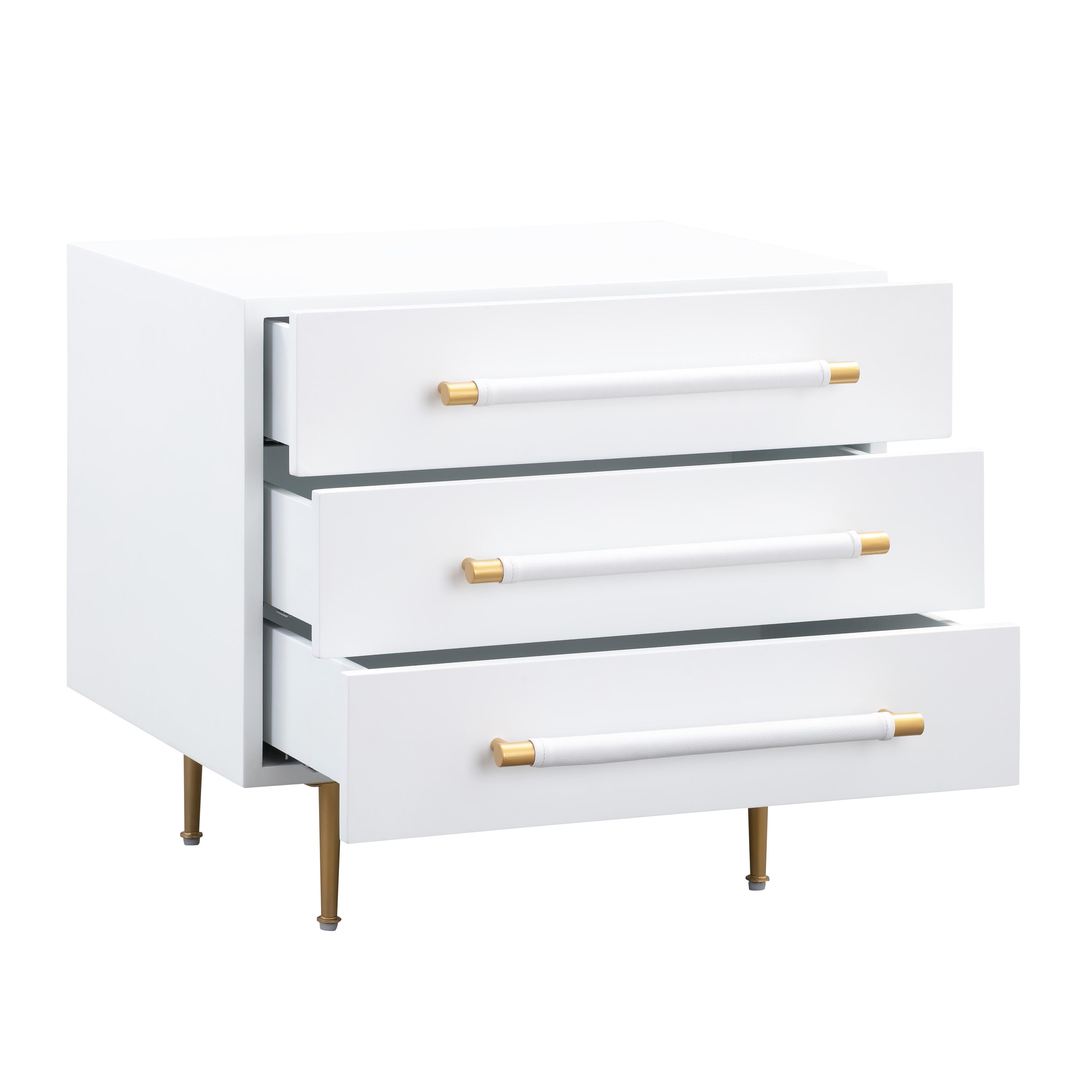 Trident Trident White Nightstand, White, large