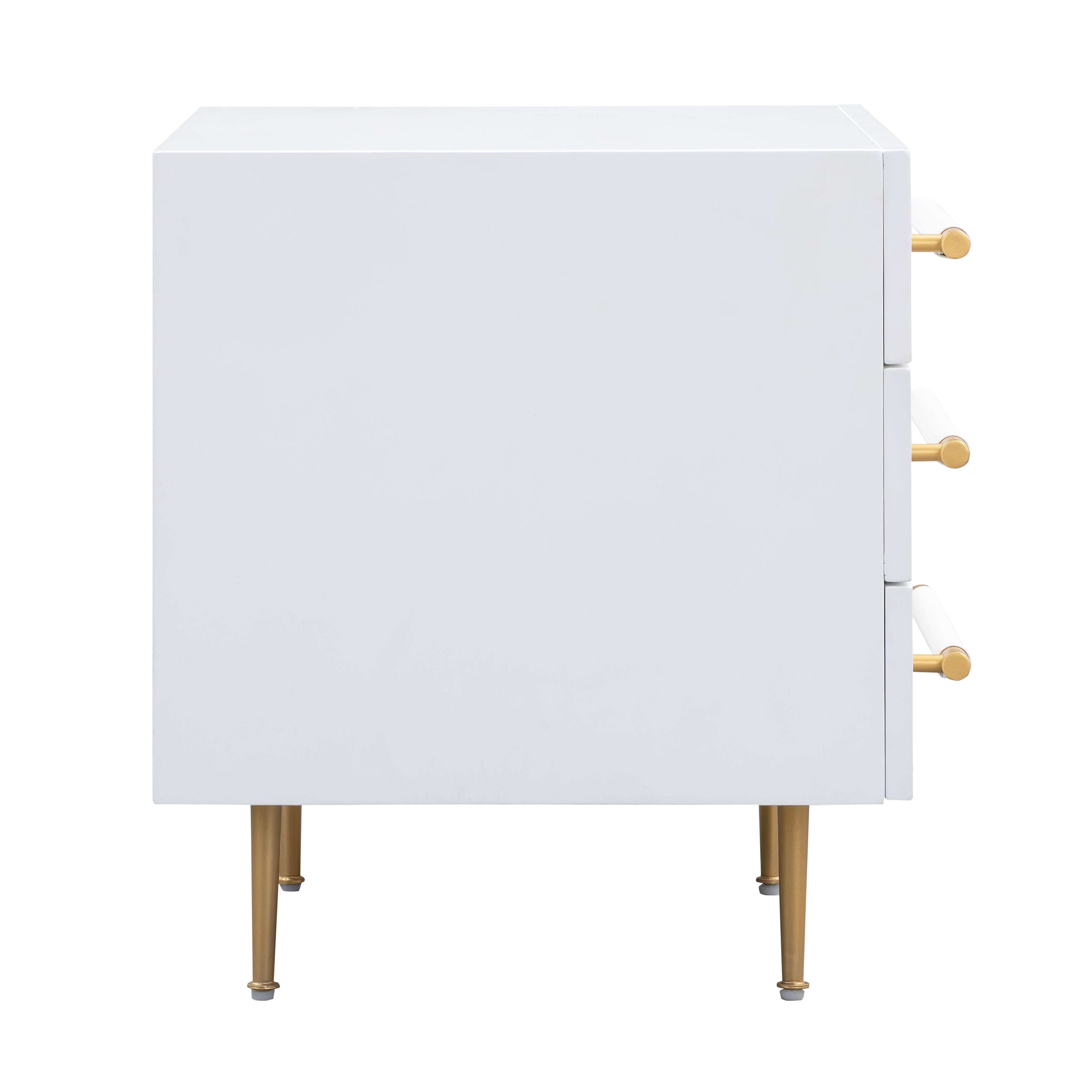 Trident Trident White Nightstand, White, large