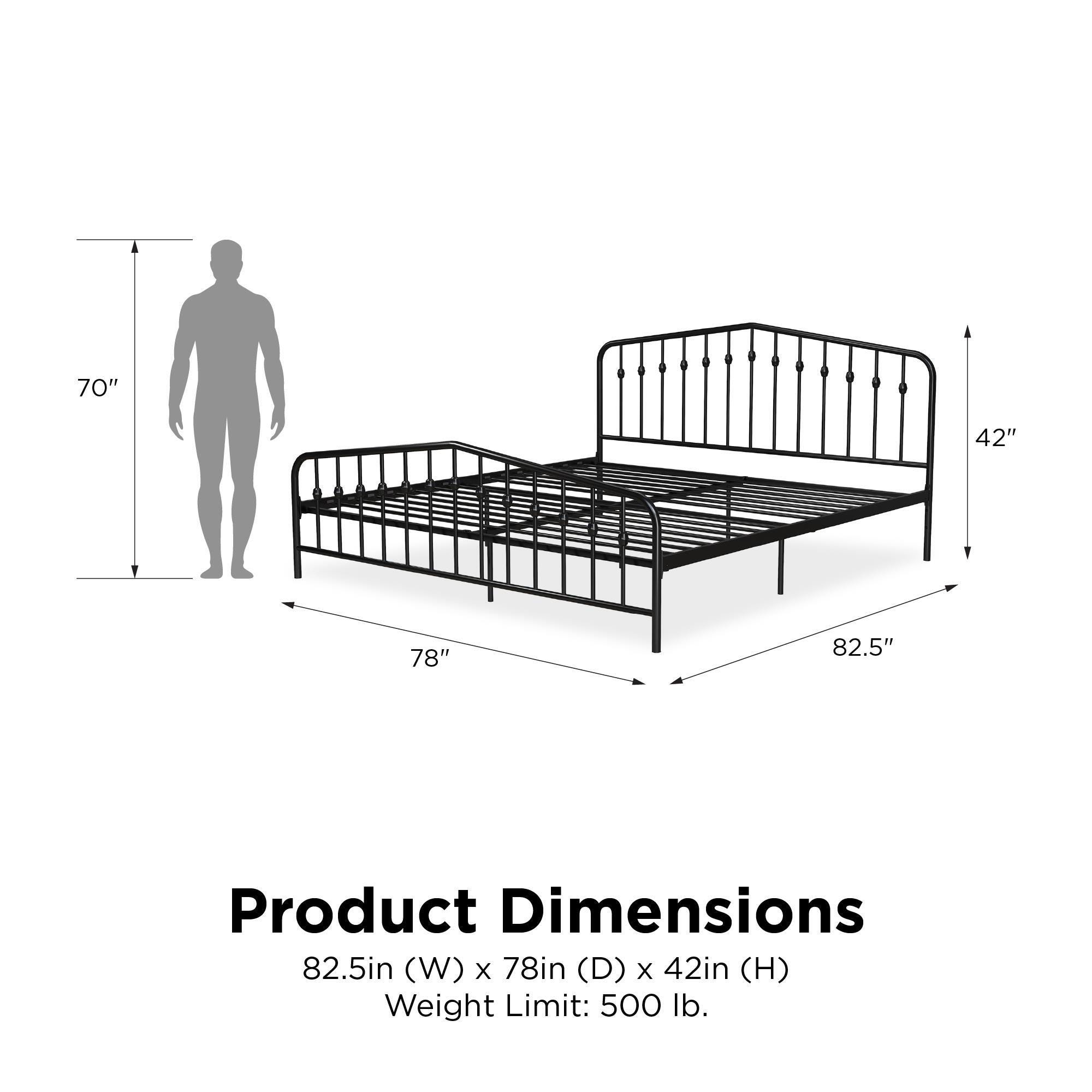 Bushwick King Metal Bed, , large