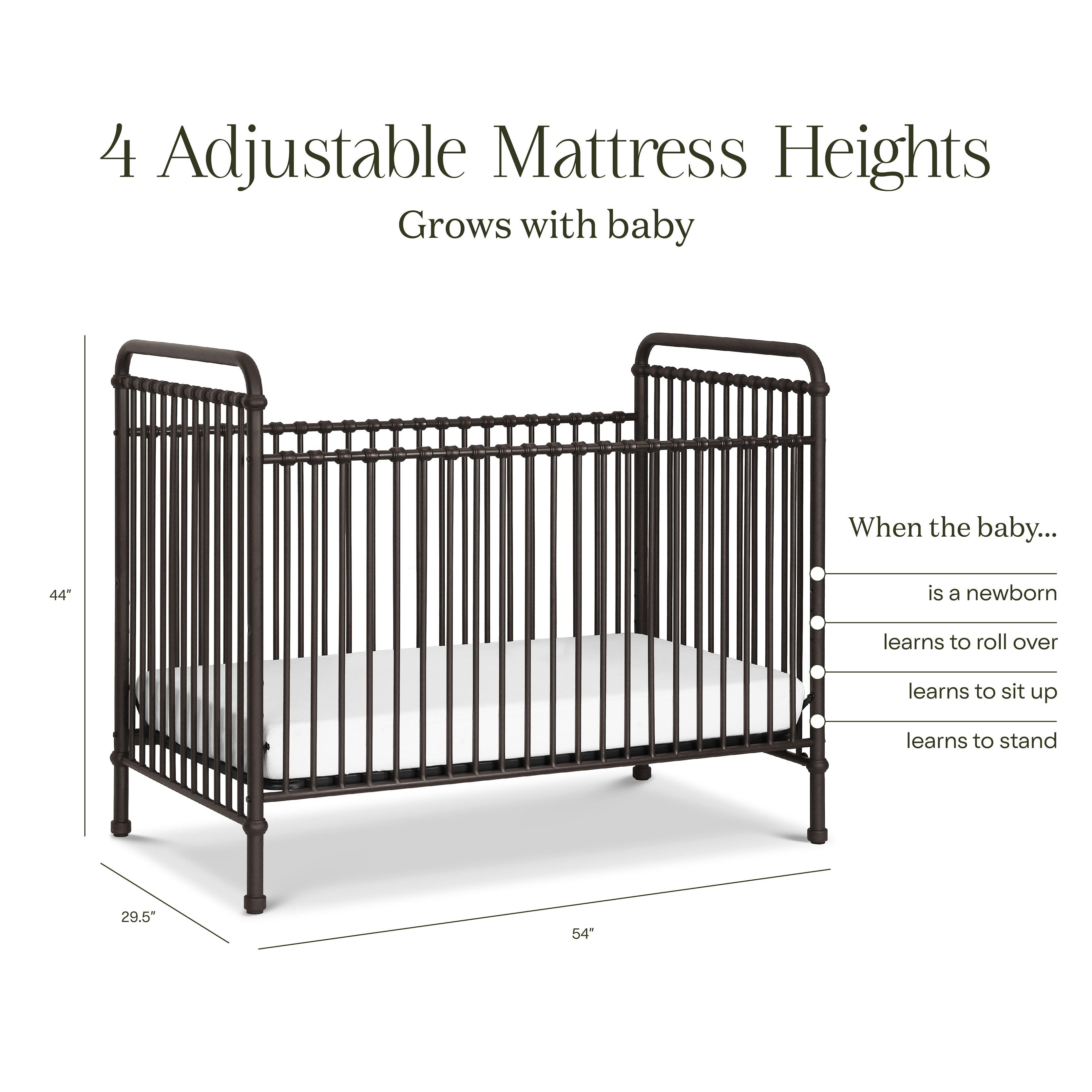 Namesake Abigail 3-in-1 Convertible Crib, Vintage Iron, large