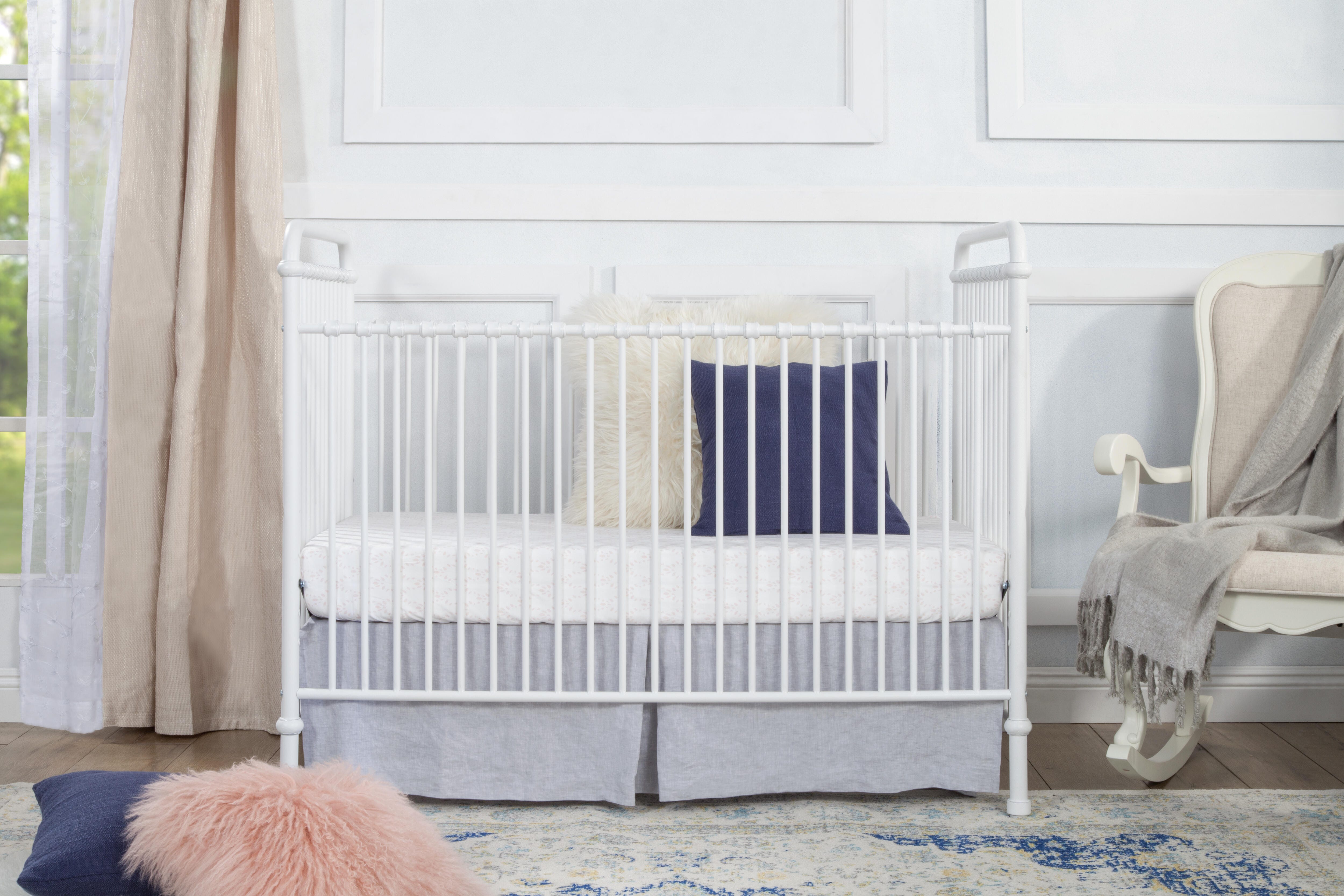 Namesake Abigail 3-in-1 Convertible Crib, Washed White, large