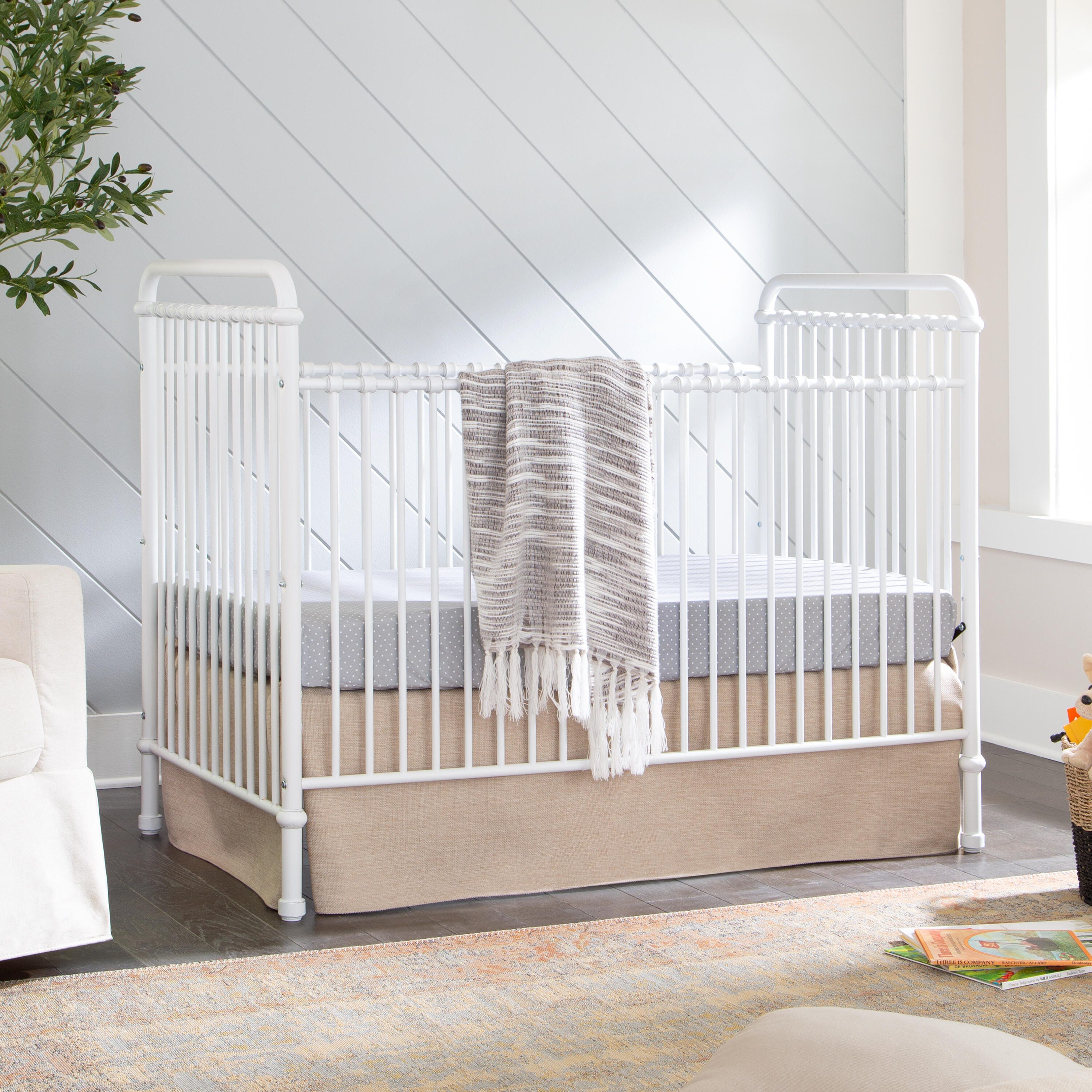 Namesake Abigail 3-in-1 Convertible Crib, Washed White, large