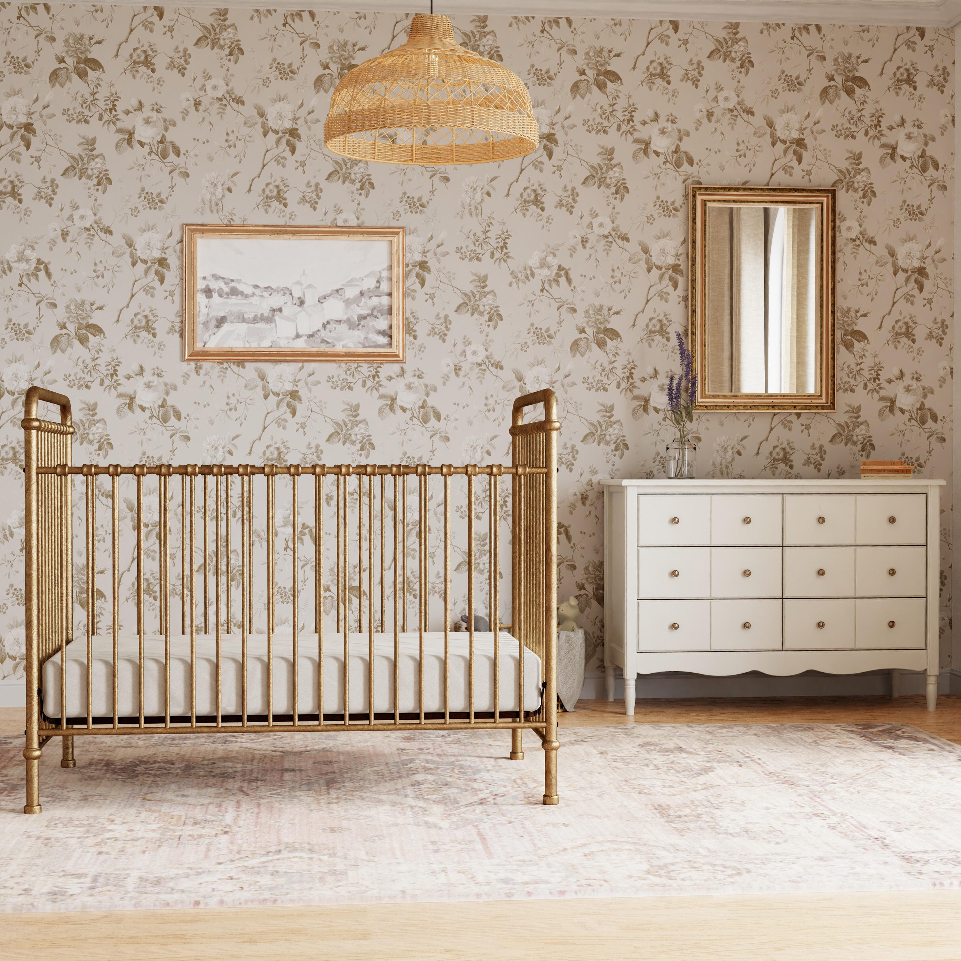 Namesake Abigail 3-in-1 Convertible Crib, Vintage Gold, large