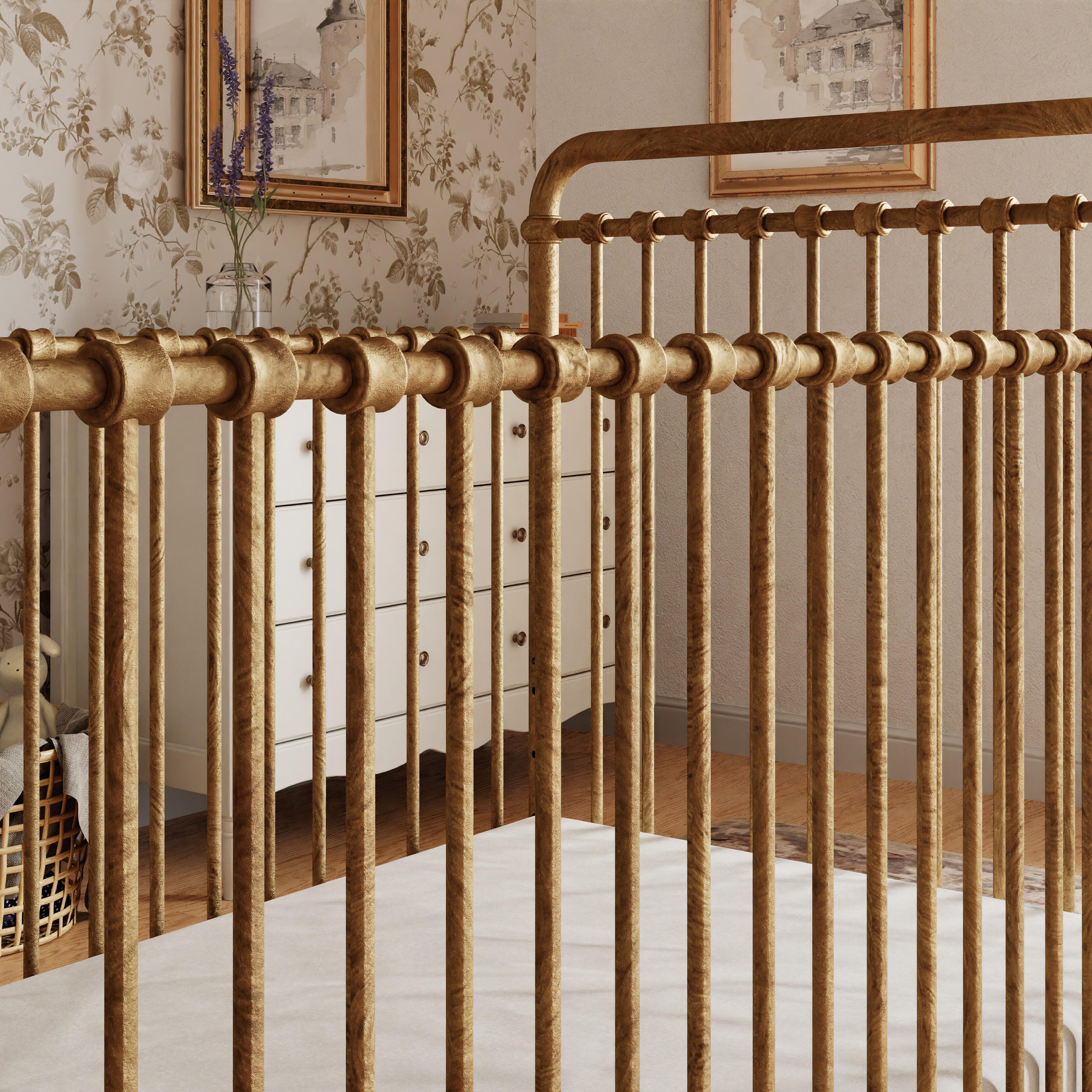 Namesake Abigail 3-in-1 Convertible Crib, Vintage Gold, large