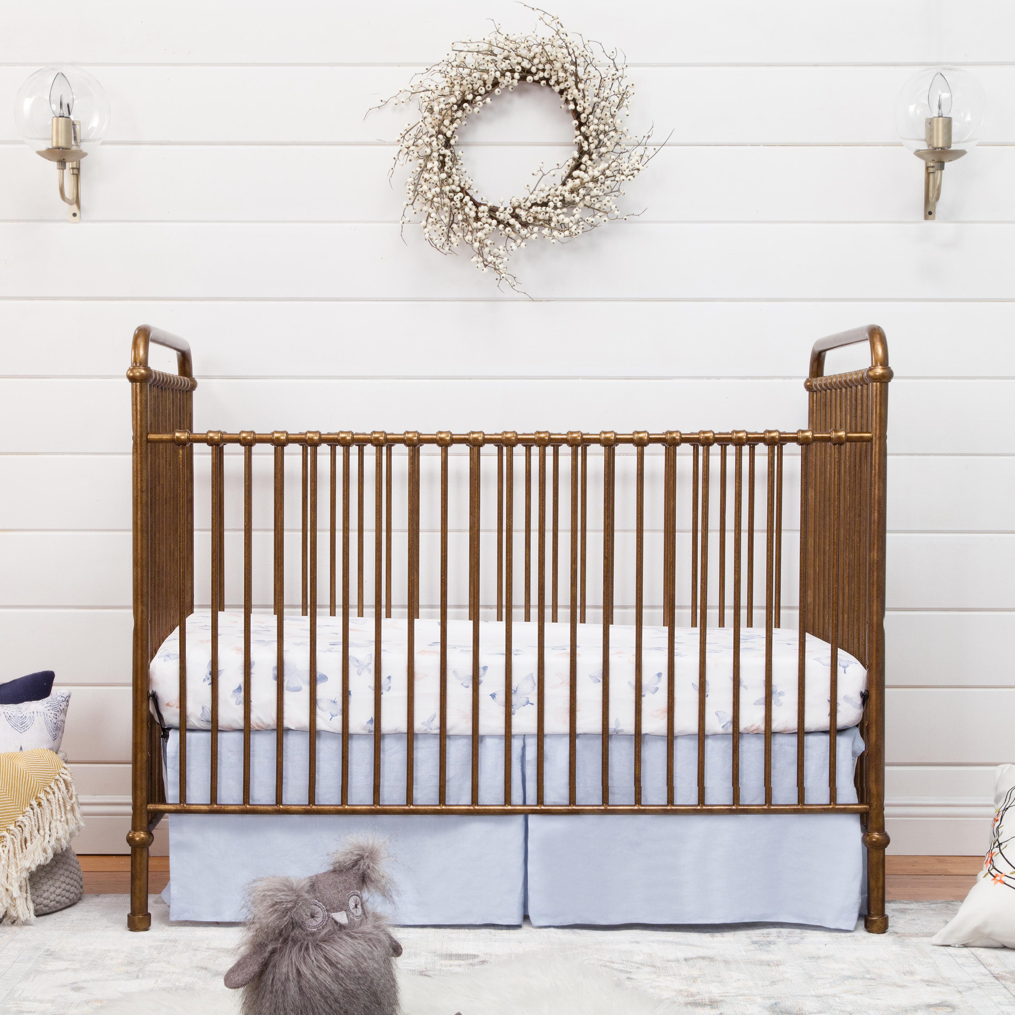 Namesake Abigail 3-in-1 Convertible Crib, Vintage Gold, rollover