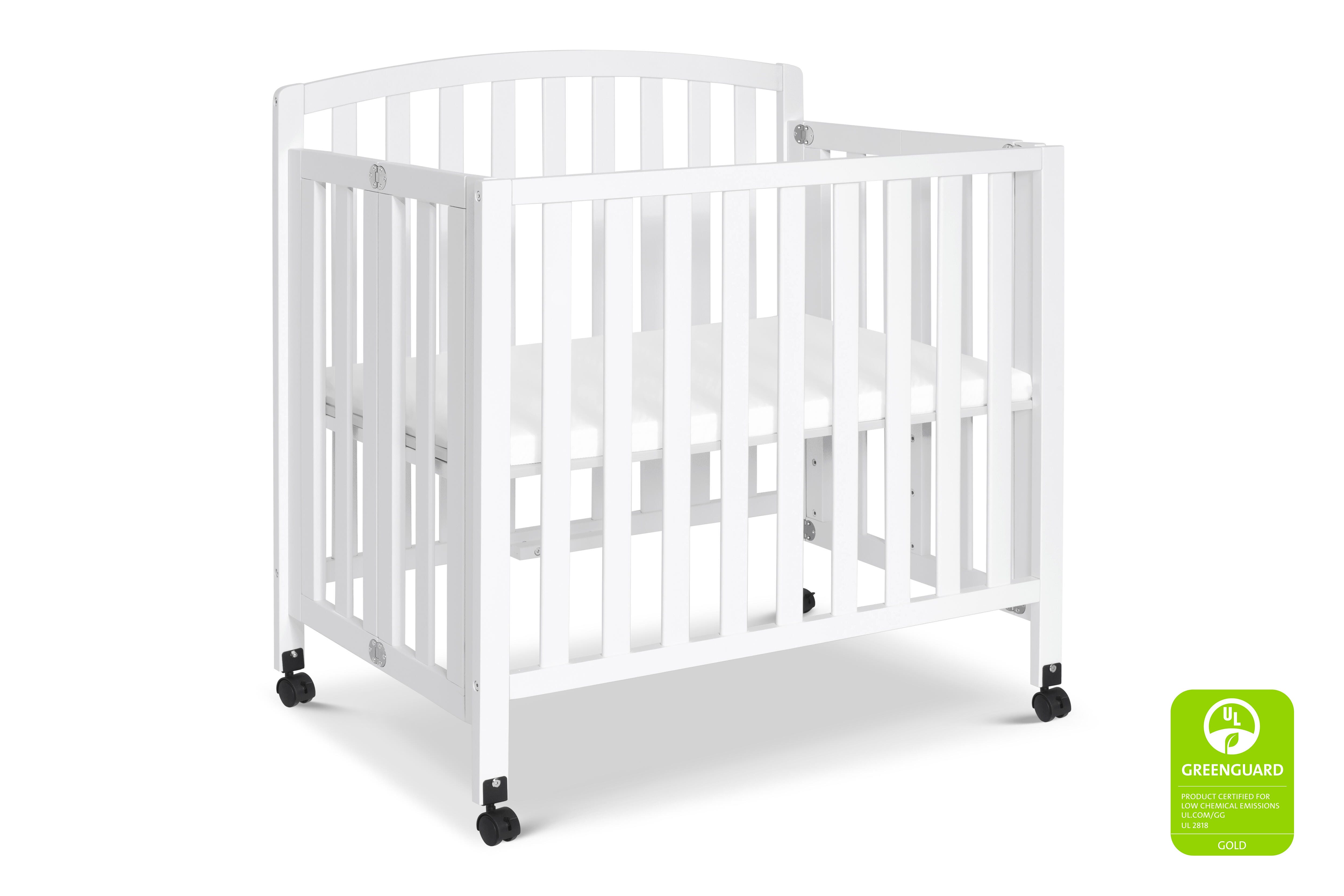 DaVinci Dylan Folding Portable 3-in-1 Mini Crib And Twin Bed, White, large