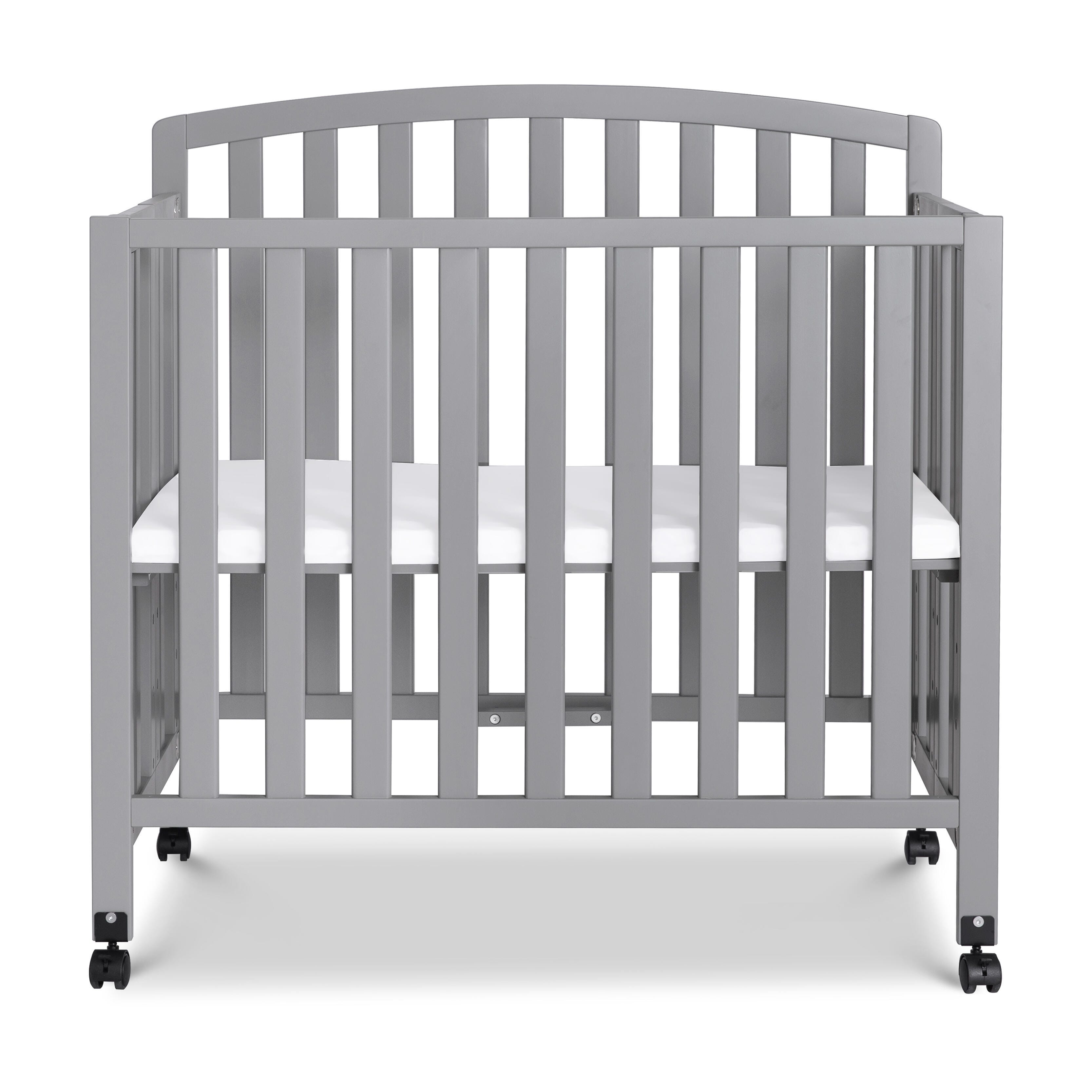 DaVinci Dylan Folding Portable 3-in-1 Mini Crib And Twin Bed, Grey, rollover