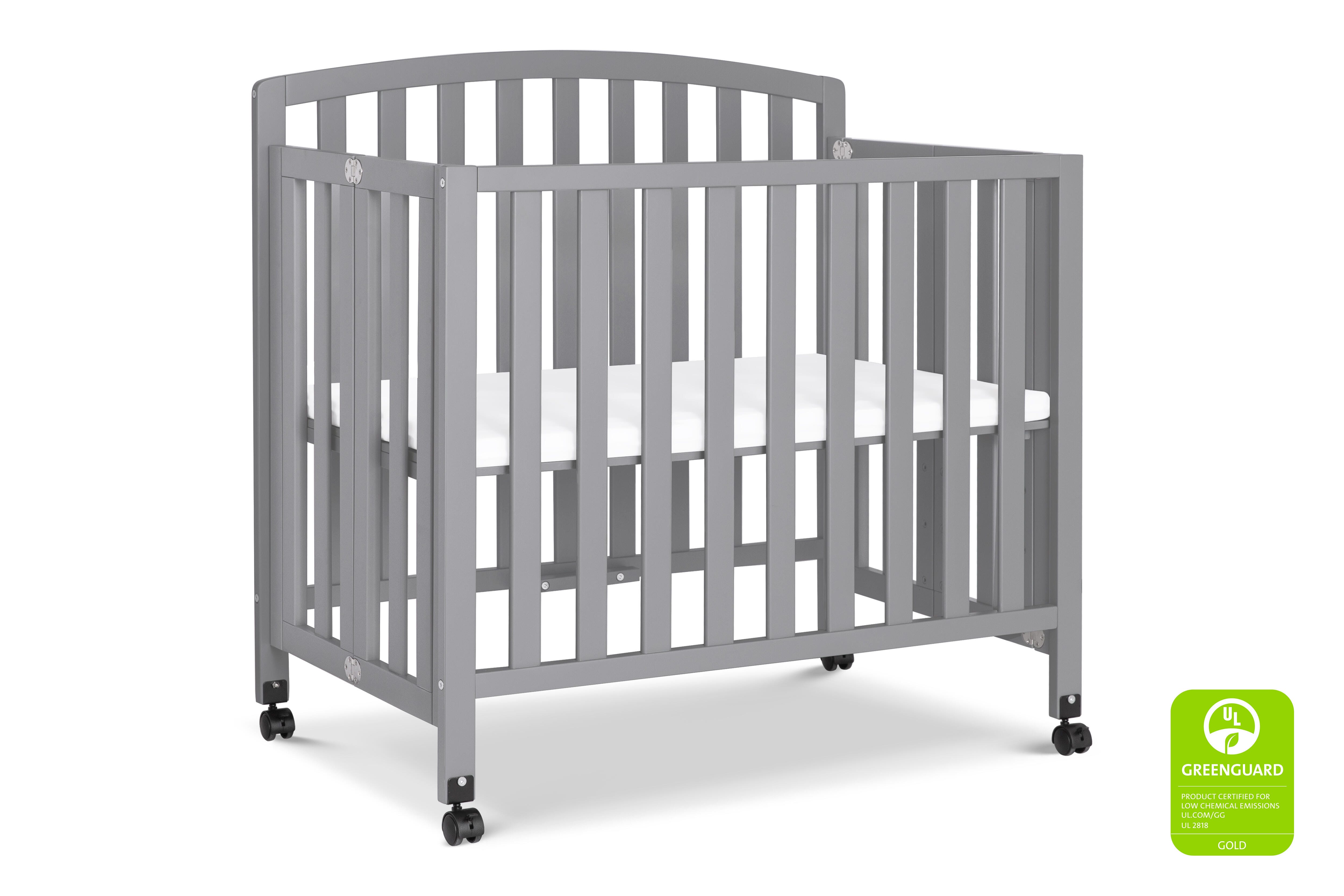 DaVinci Dylan Folding Portable 3-in-1 Mini Crib And Twin Bed, Grey, large