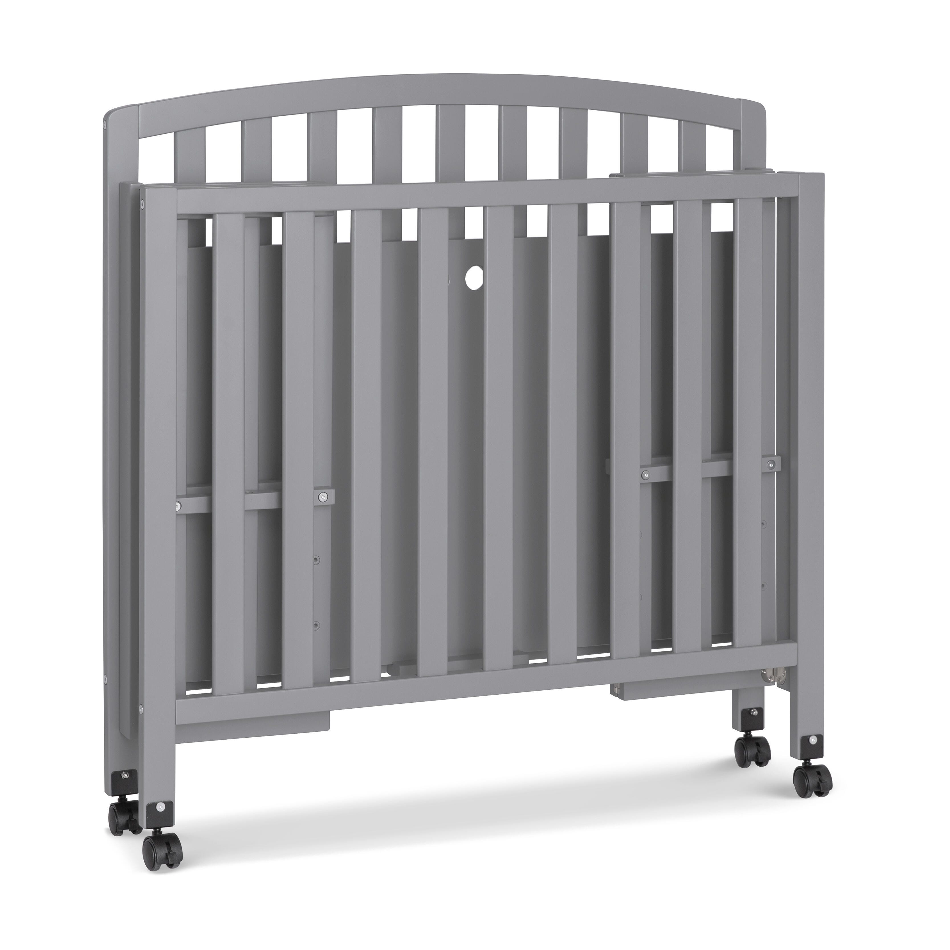 DaVinci Dylan Folding Portable 3-in-1 Mini Crib And Twin Bed, Grey, large