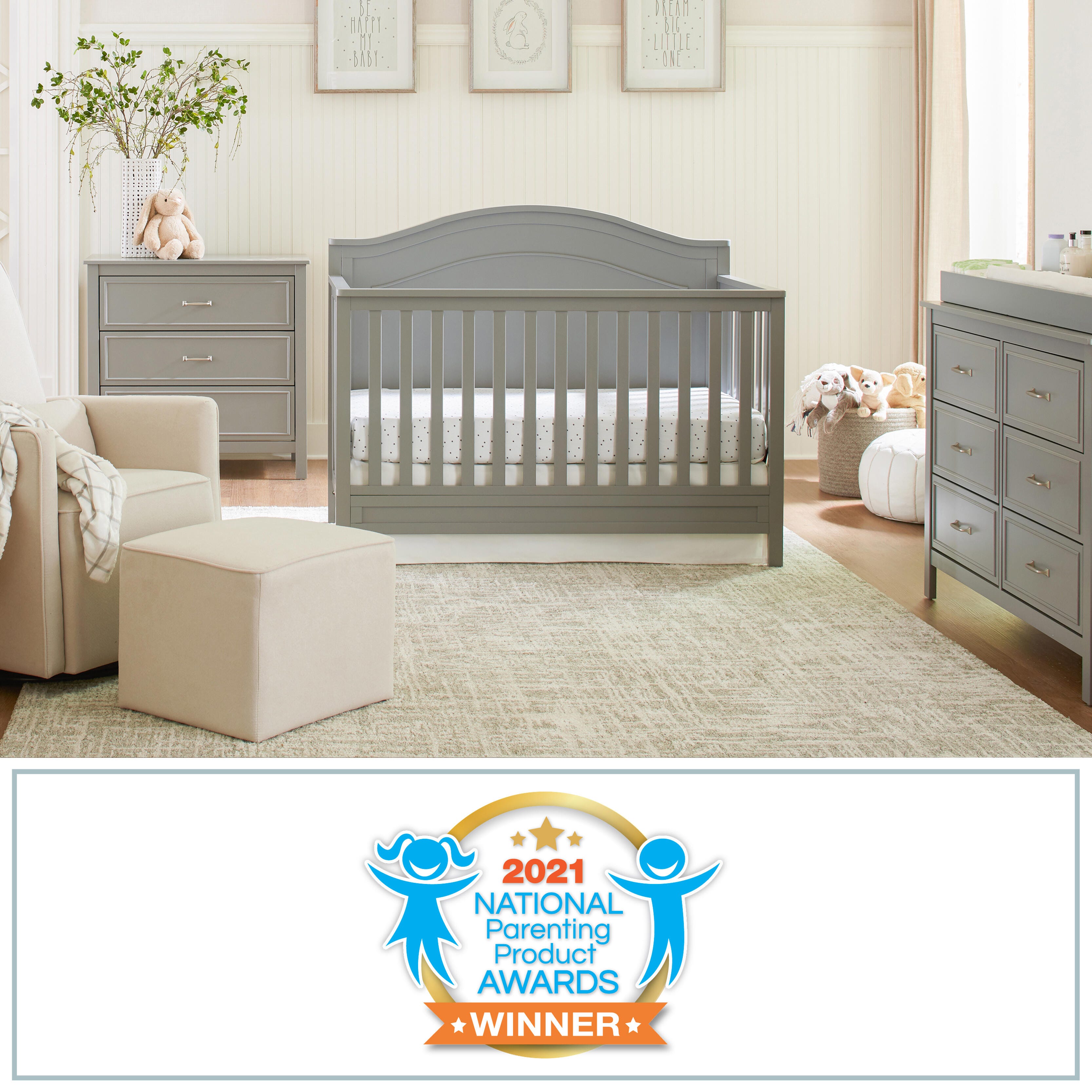 DaVinci DaVinci Charlie 4-in-1 Convertible Crib, Gray, large