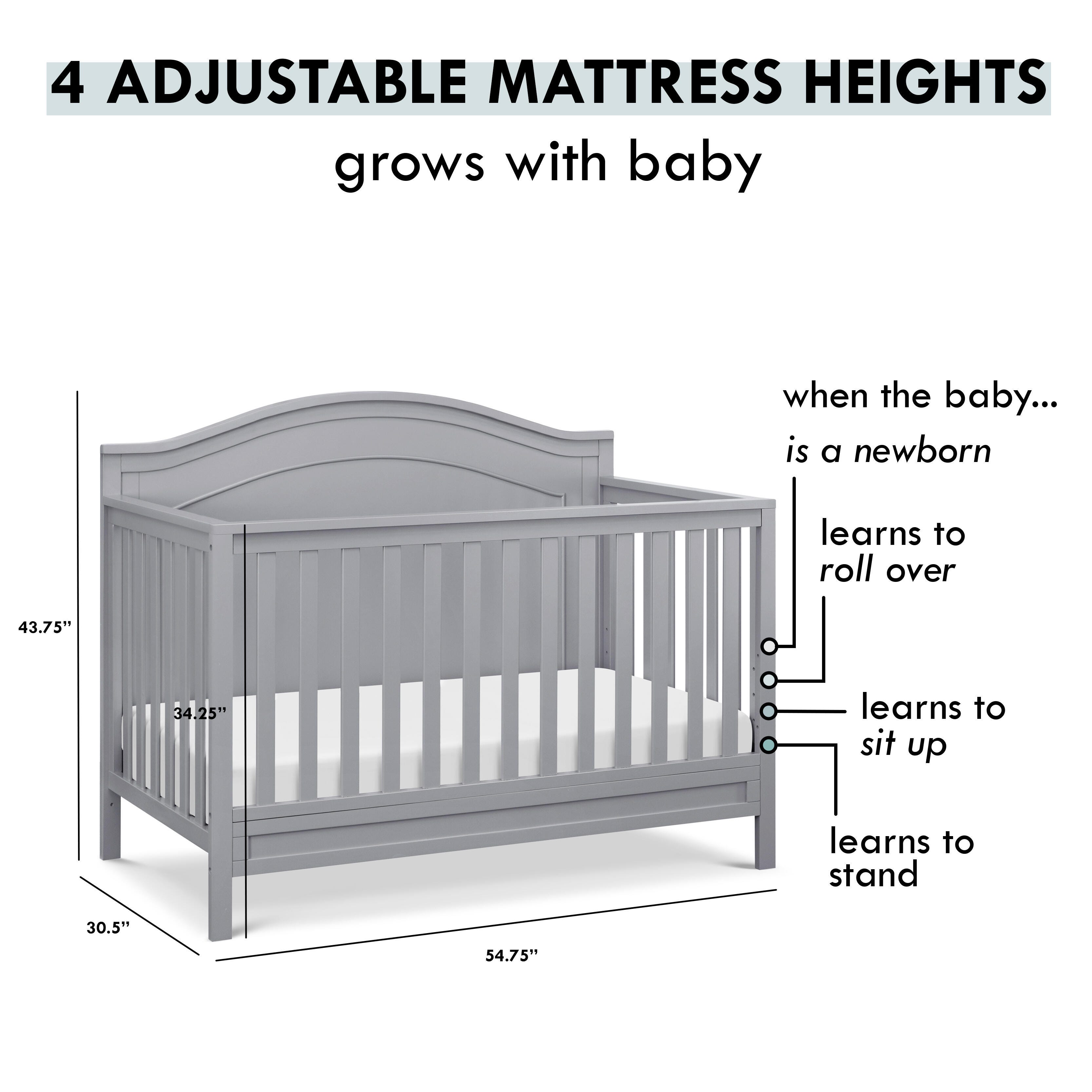 DaVinci DaVinci Charlie 4-in-1 Convertible Crib, Gray, large