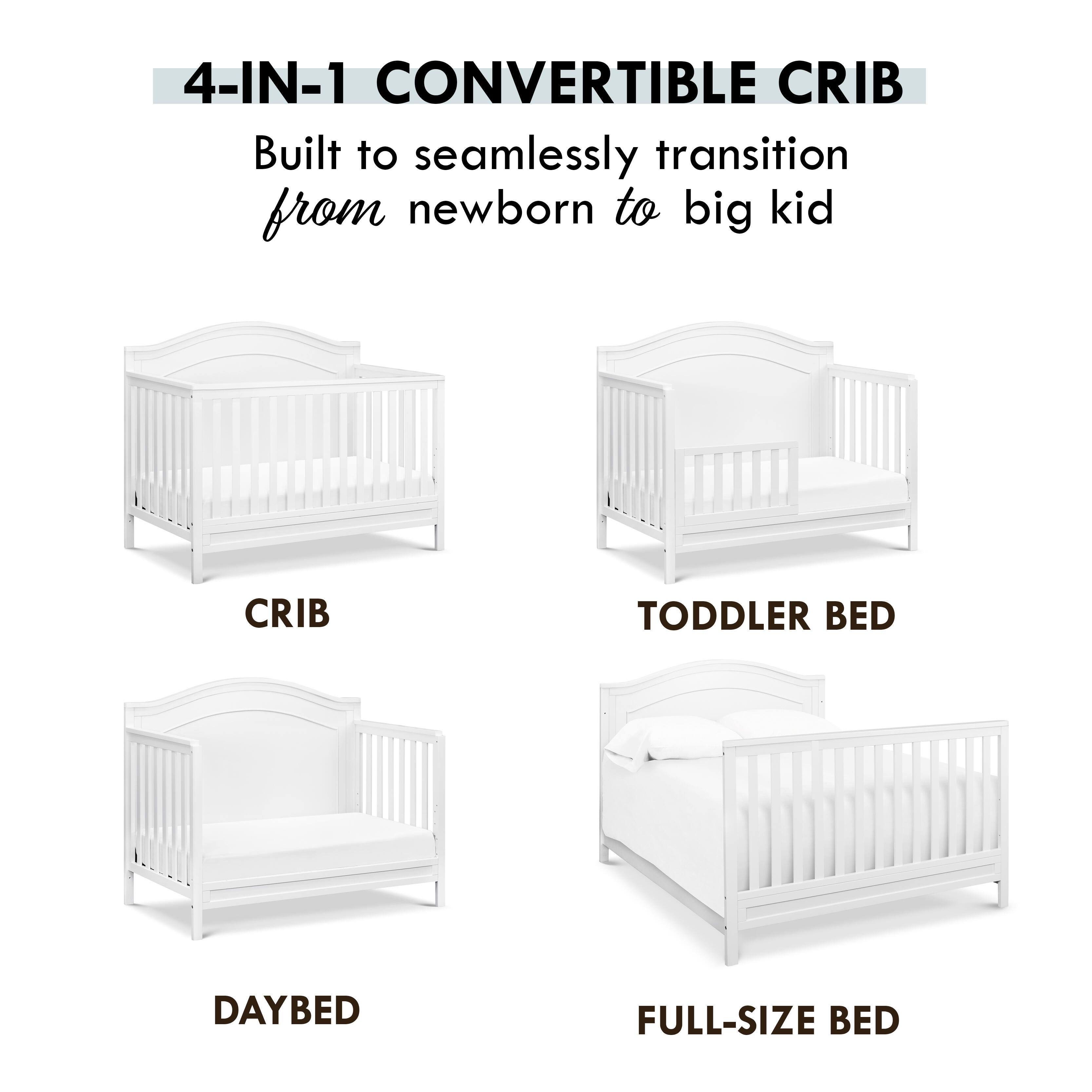 DaVinci Charlie 4-in-1 Convertible Crib, White, large