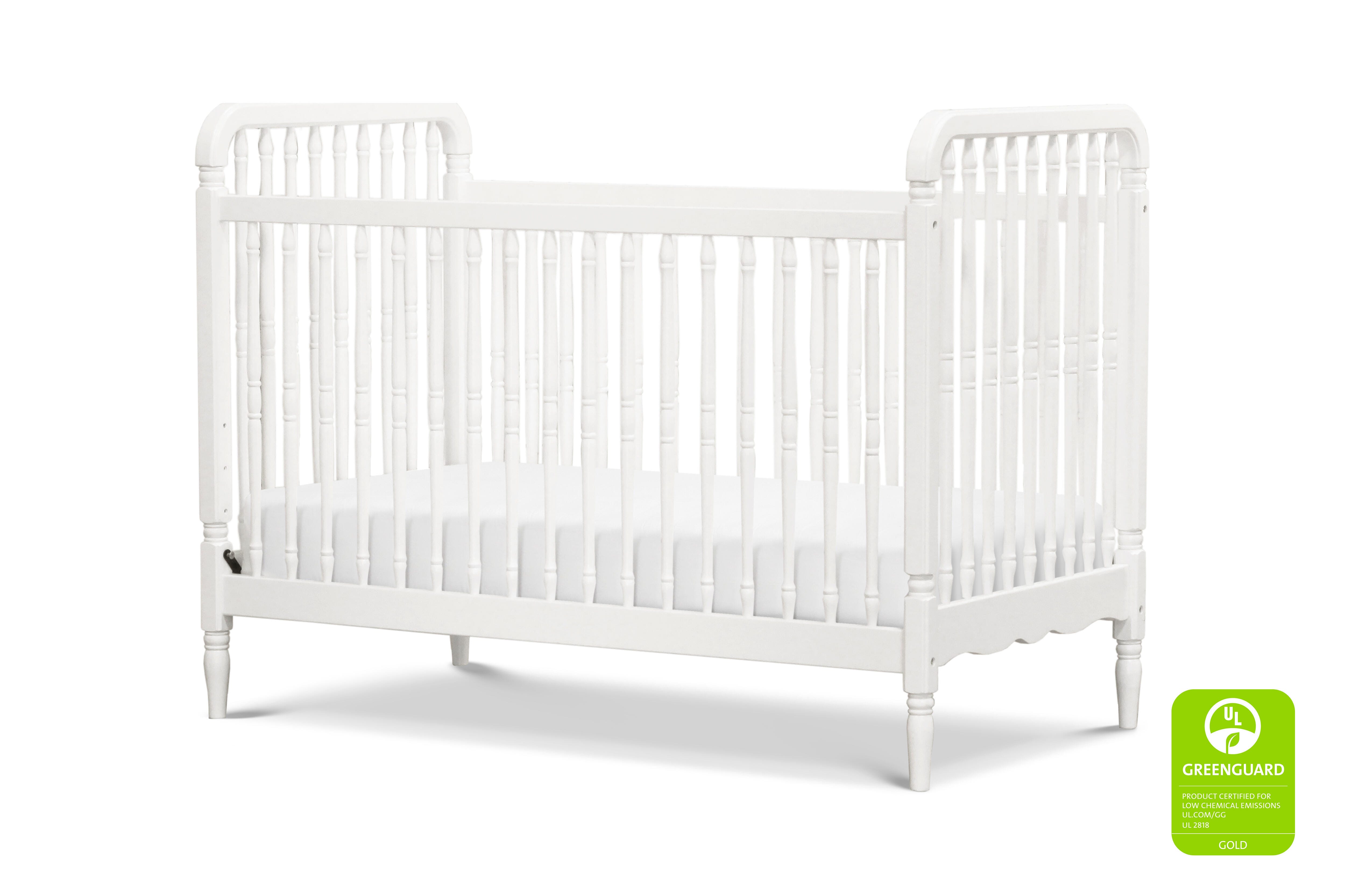 Namesake Liberty 3-in-1 Convertible Spindle Crib With Toddler Bed Conversion Kit, Warm White, large