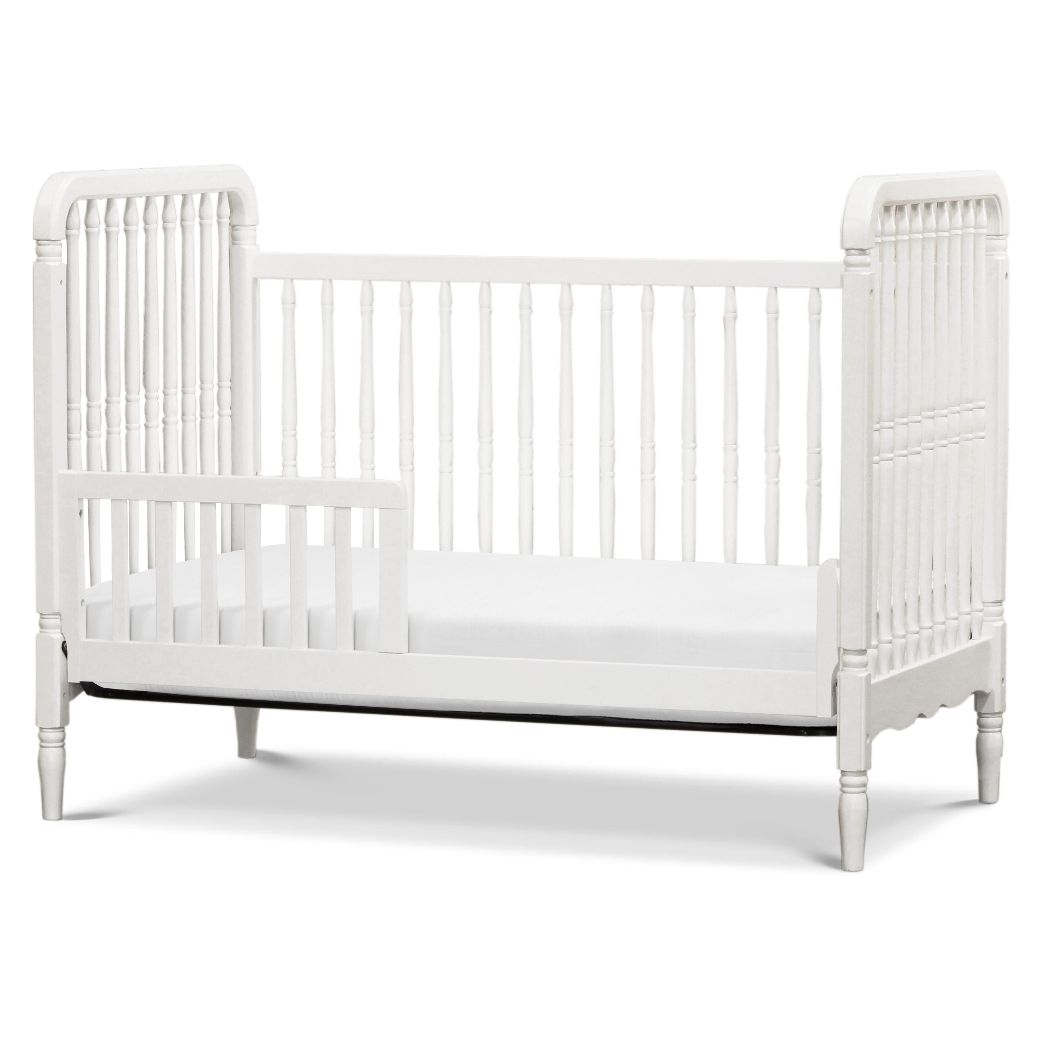 Namesake Liberty 3-in-1 Convertible Spindle Crib With Toddler Bed Conversion Kit, Warm White, large