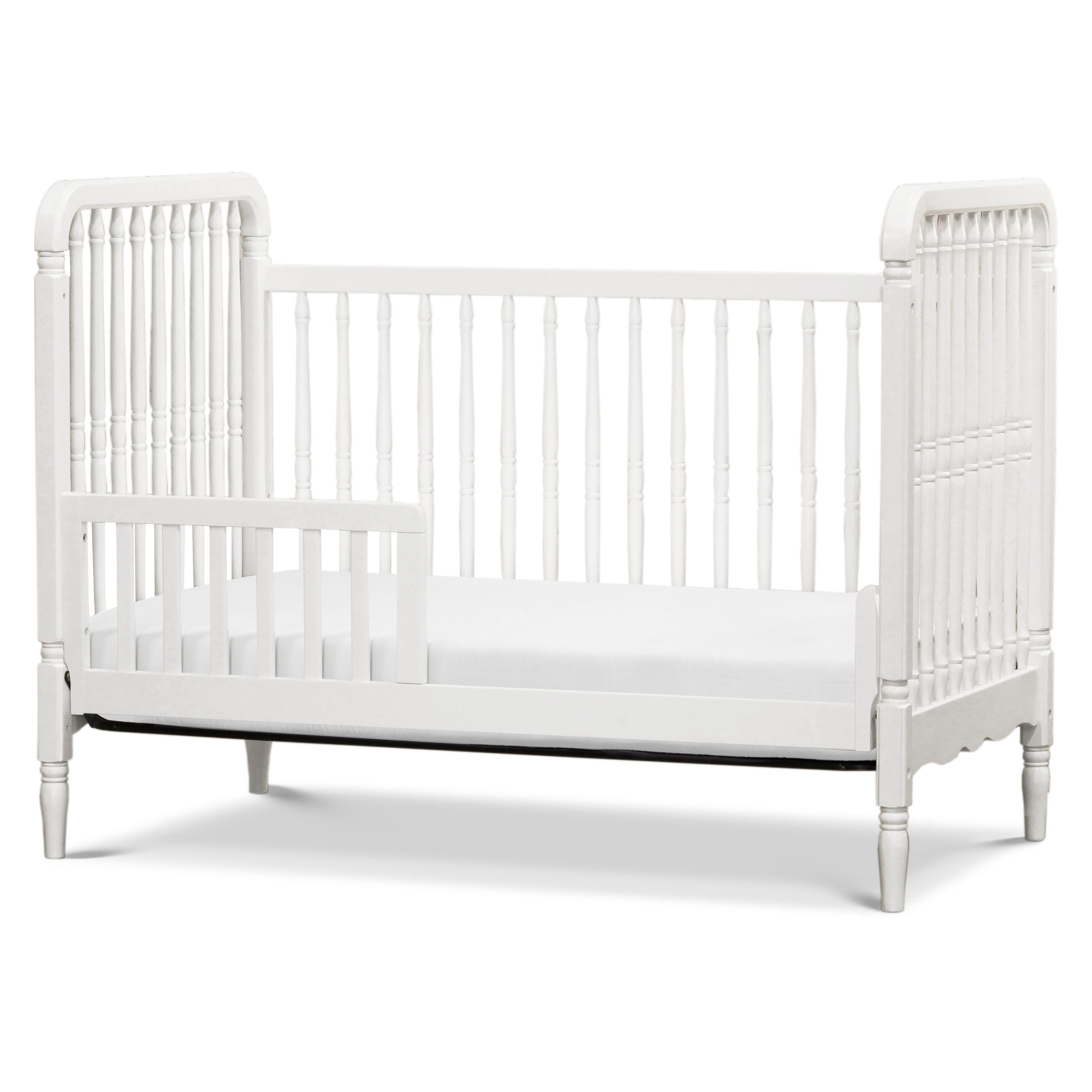 Namesake Liberty 3-in-1 Convertible Spindle Crib With Toddler Bed Conversion Kit, Warm White, large