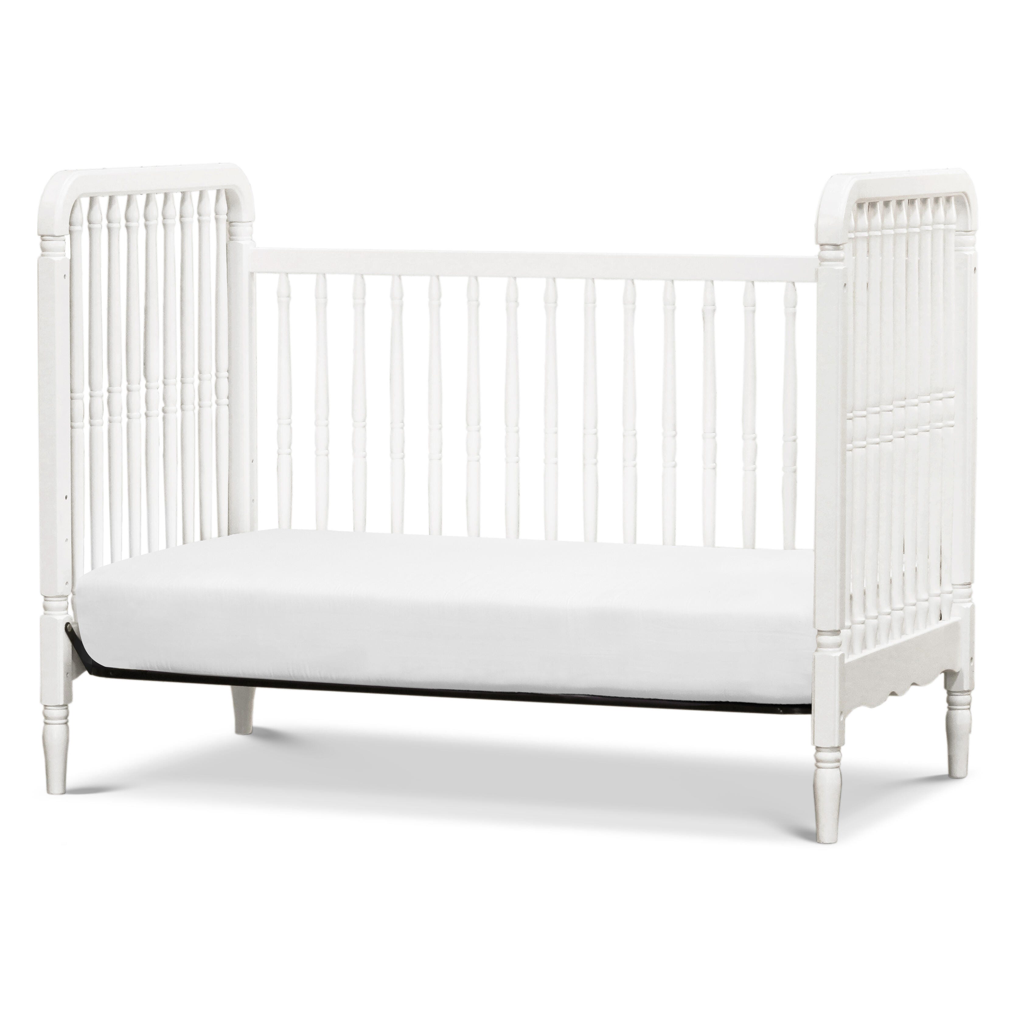 Namesake Liberty 3-in-1 Convertible Spindle Crib With Toddler Bed Conversion Kit, Warm White, large