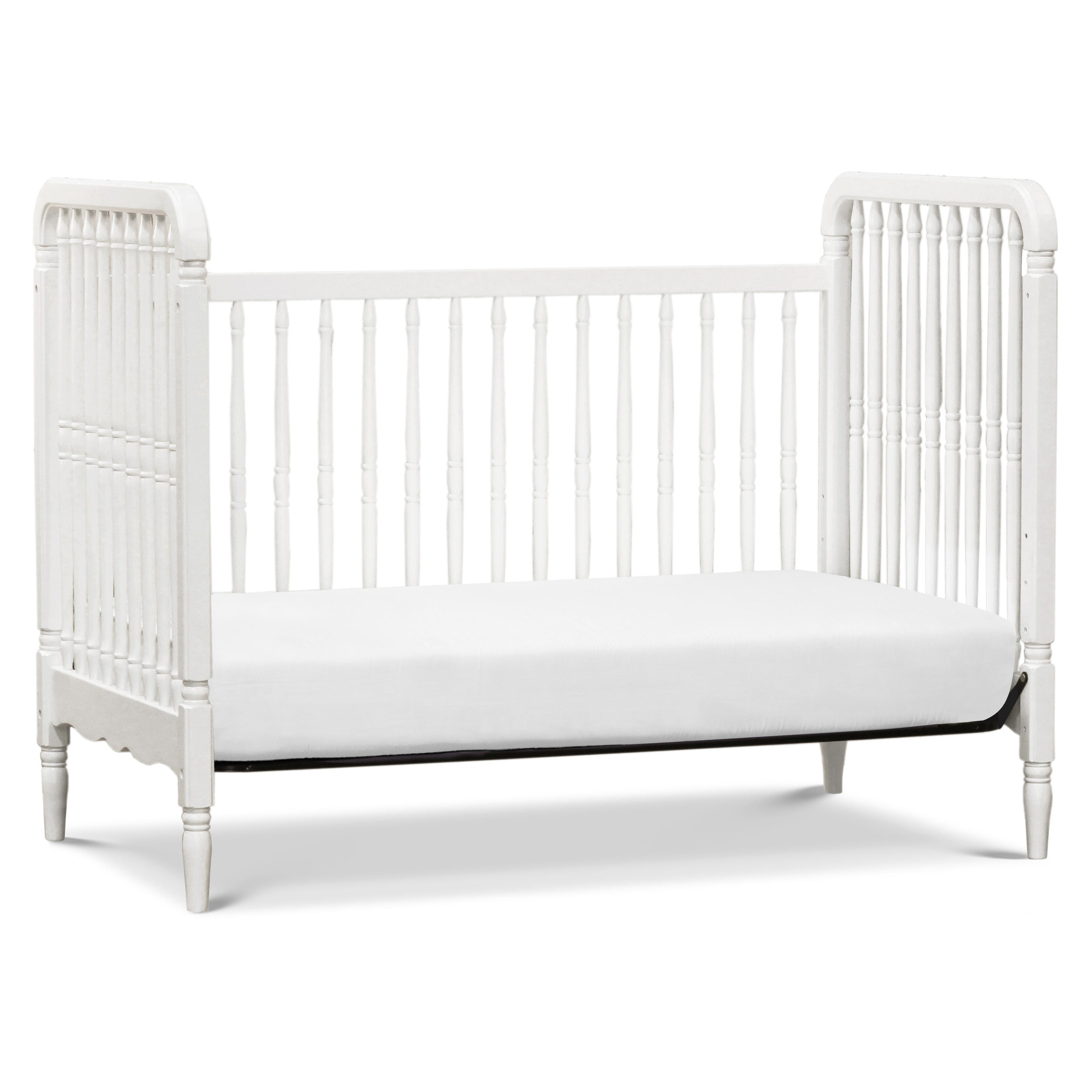 Namesake Liberty 3-in-1 Convertible Spindle Crib With Toddler Bed Conversion Kit, Warm White, large