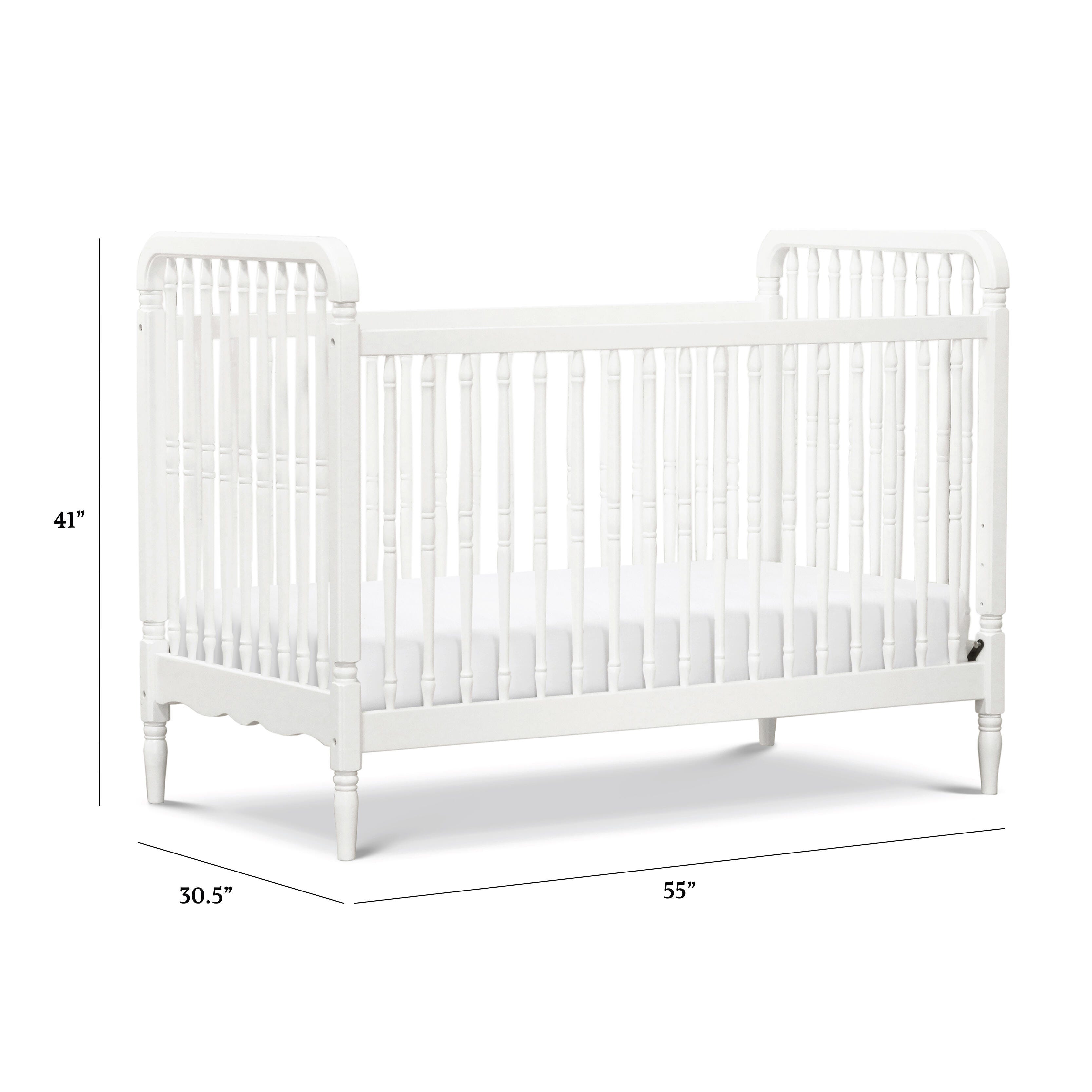 Namesake Liberty 3-in-1 Convertible Spindle Crib With Toddler Bed Conversion Kit, Warm White, large
