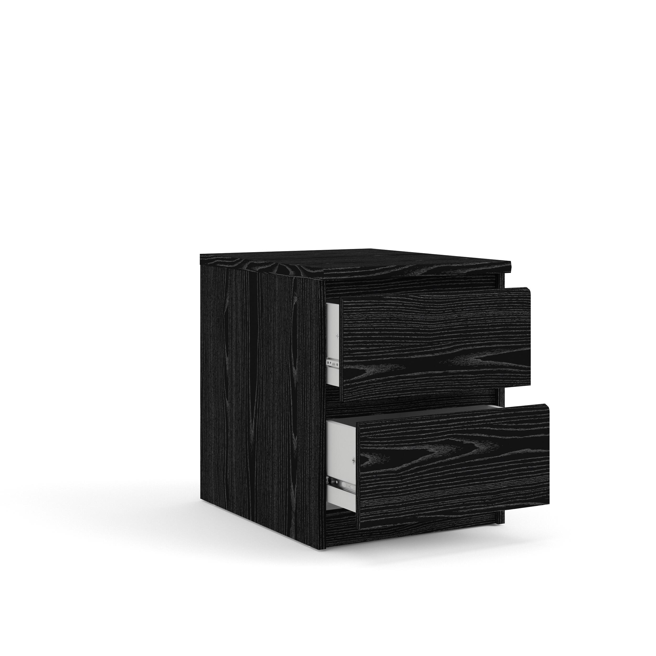 Scottsdale 2 Drawer Nightstand, Black, large