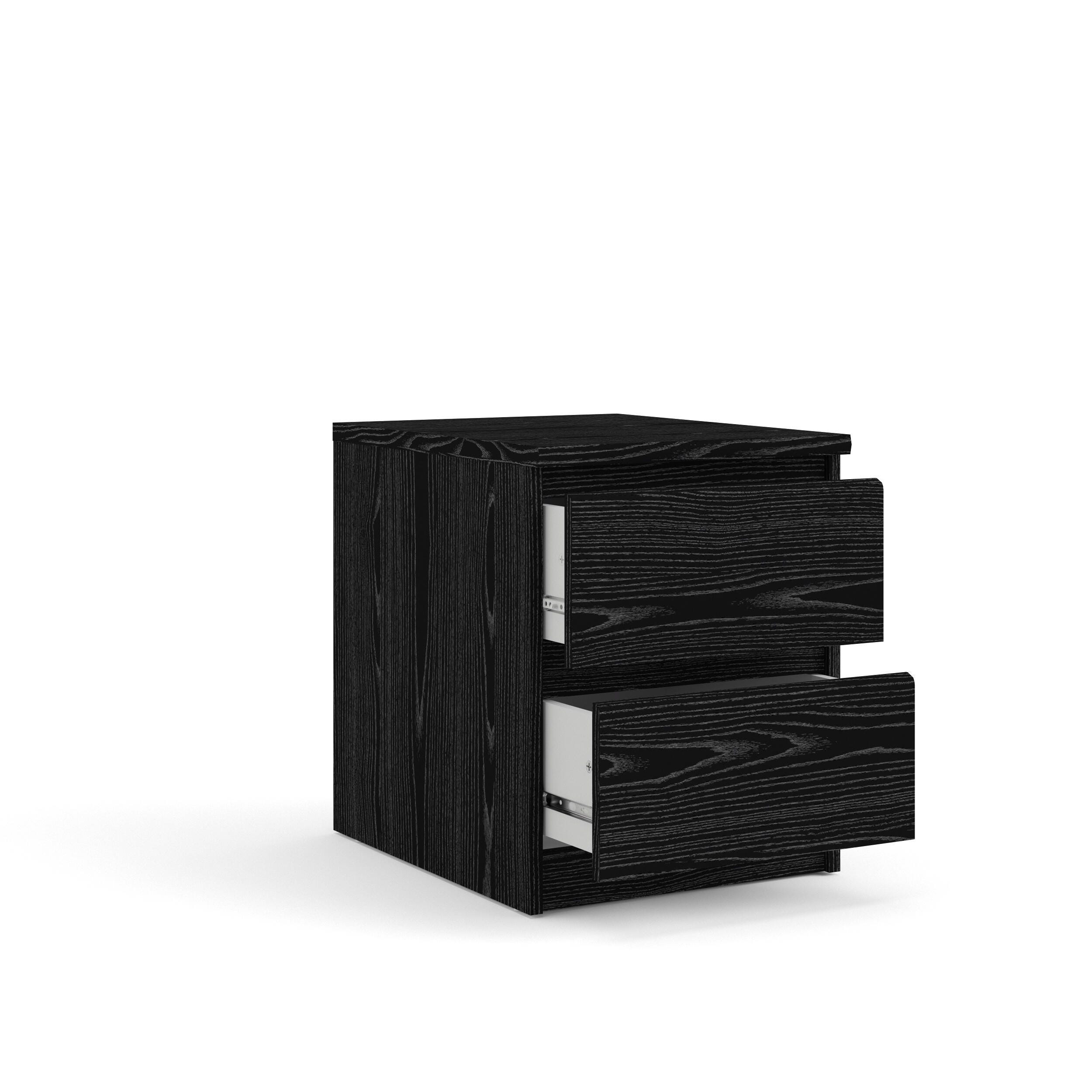 Scottsdale 2 Drawer Nightstand, Black, large