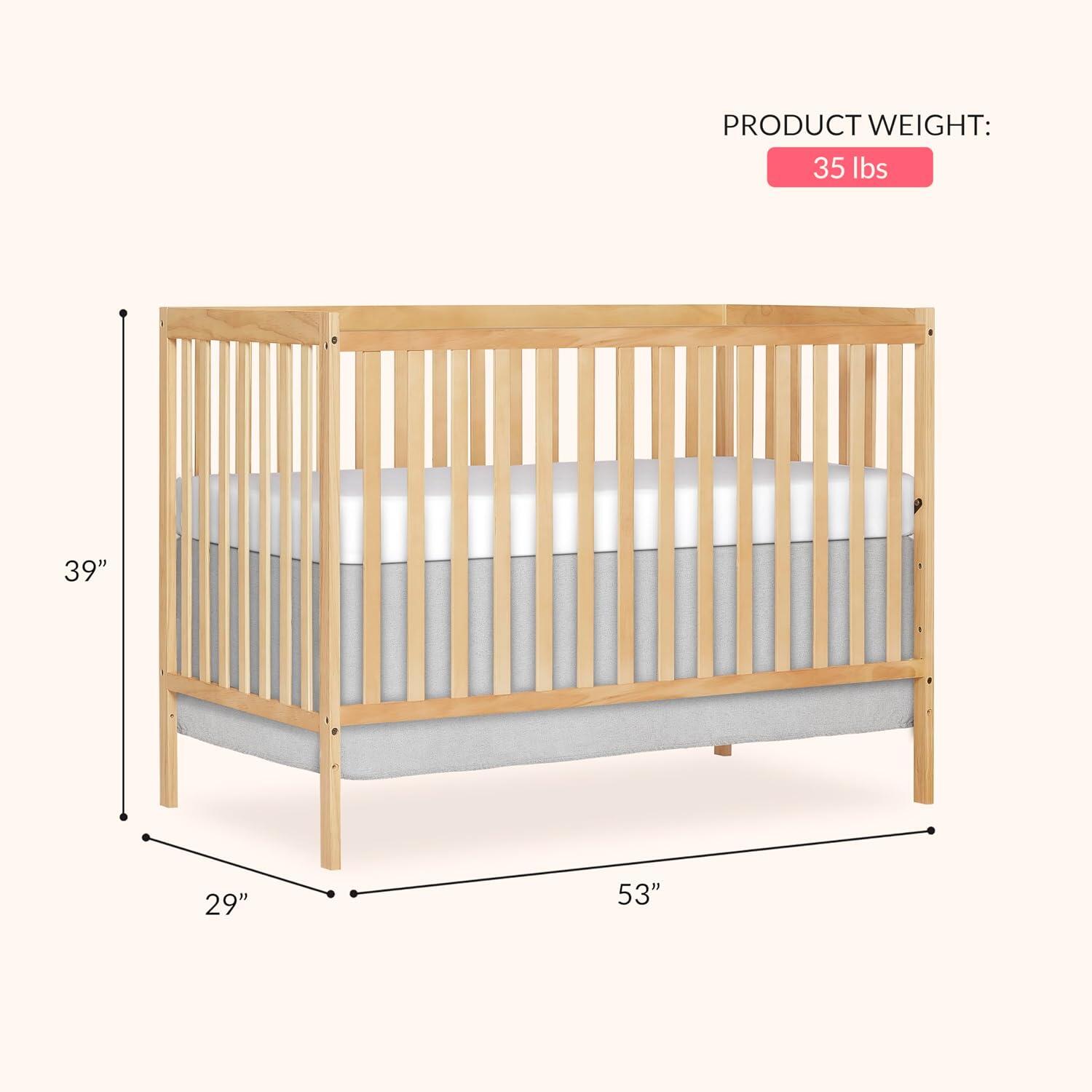 Dream On Me Synergy 5-in-1 Convertible Crib, Natural, large